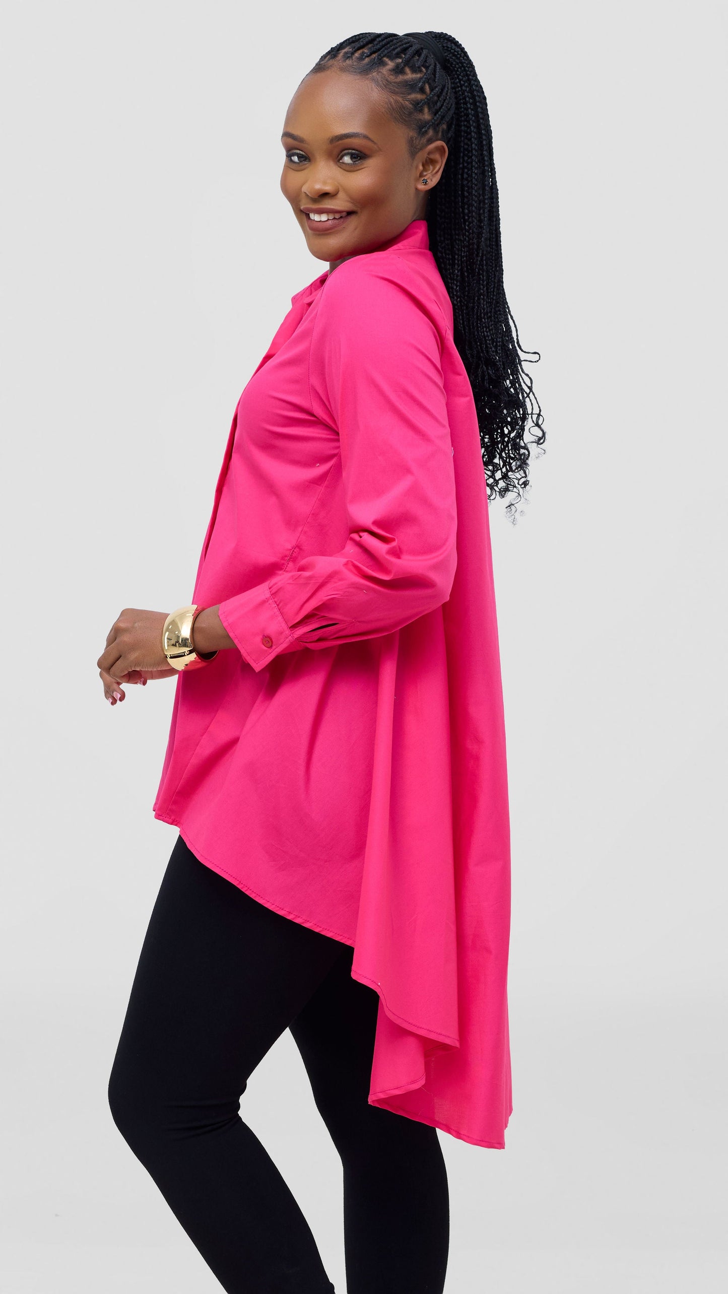 Safari by Vivo Zehra Cotton High Low Shirt - Pink