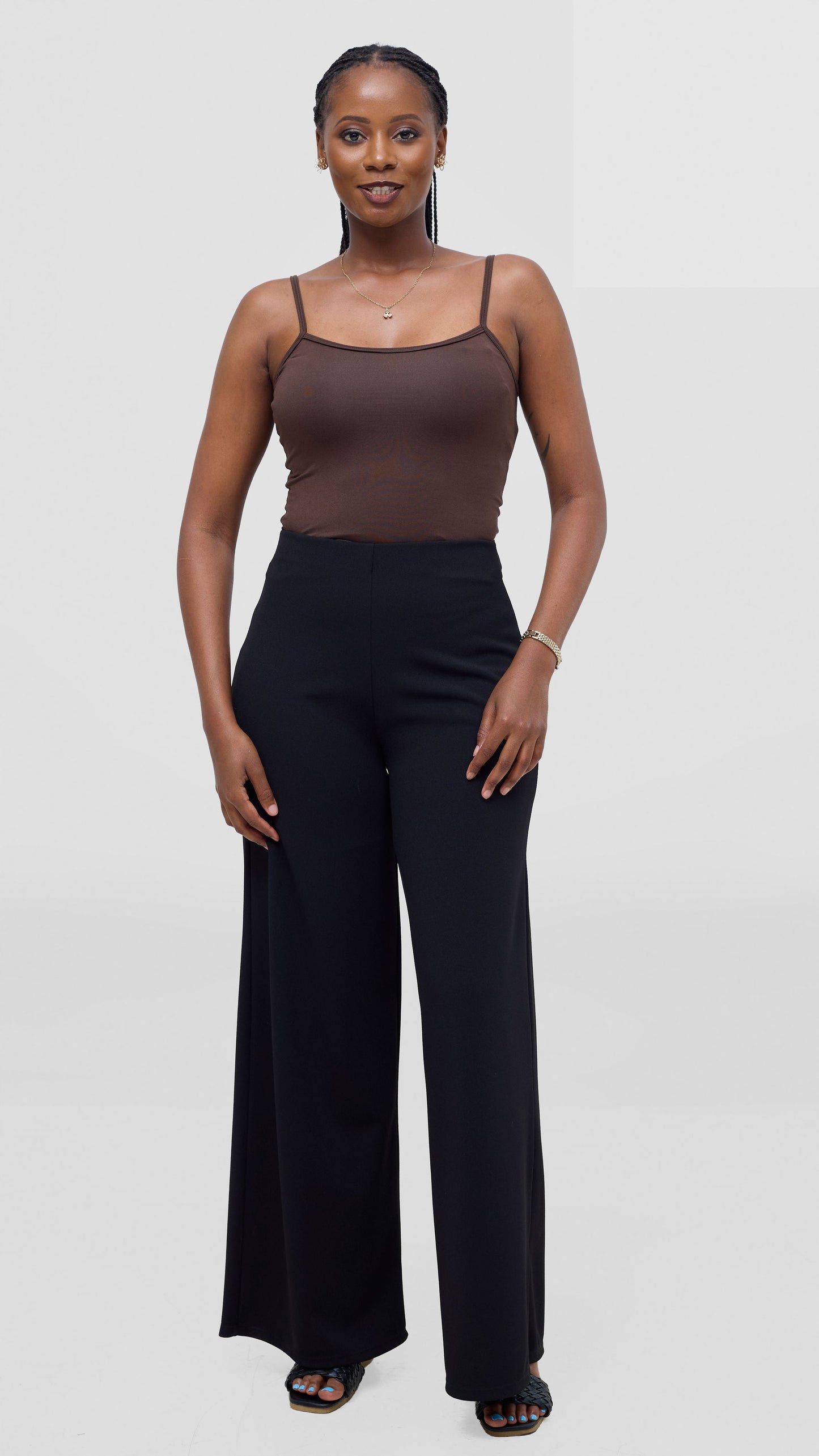 Vivo Spaghetti Tank Top in Jersey - Chocolate