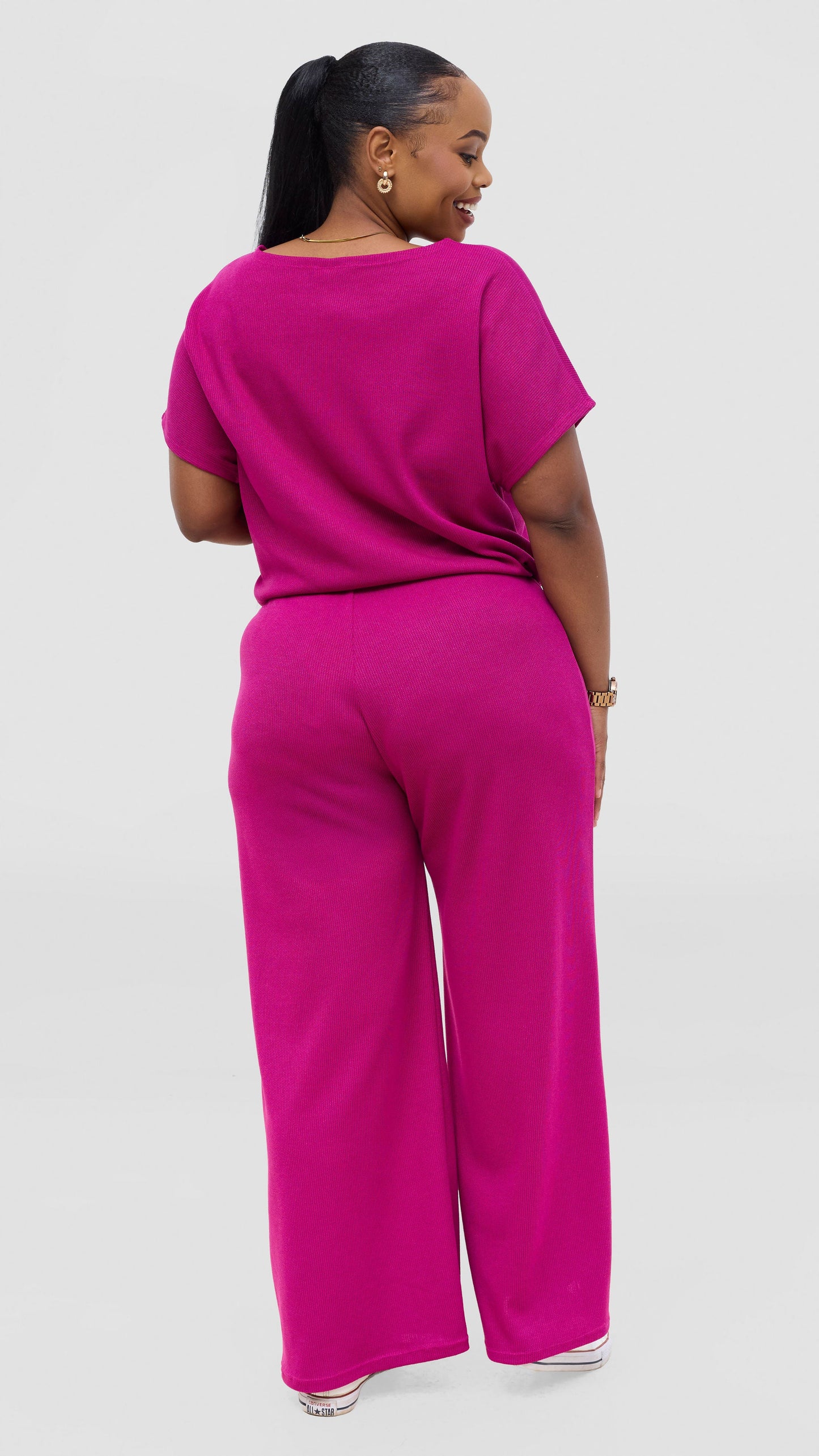 Vivo Safa Drop Shoulder Top - Fuschia