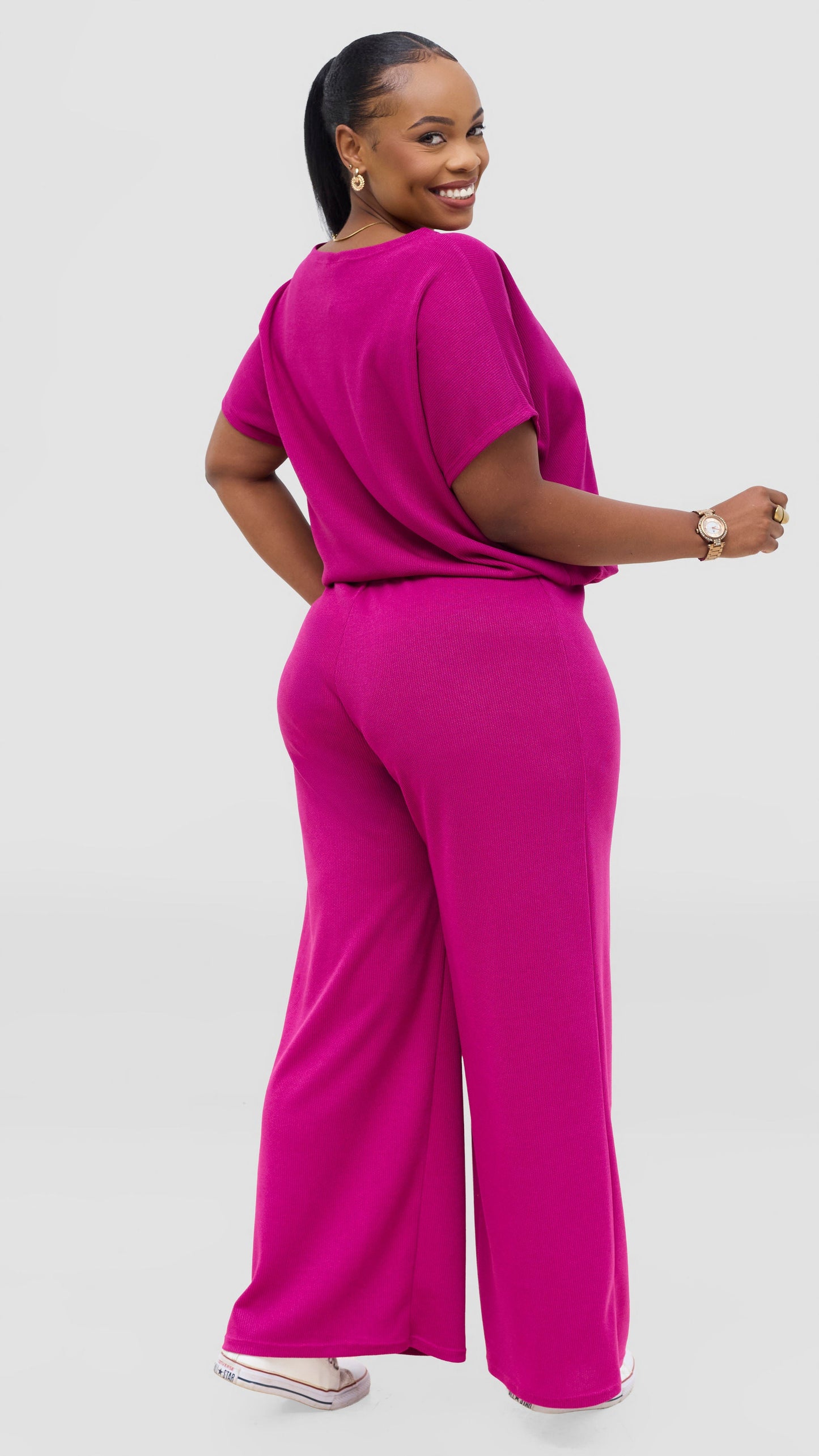 Vivo Safa Drop Shoulder Top - Fuschia