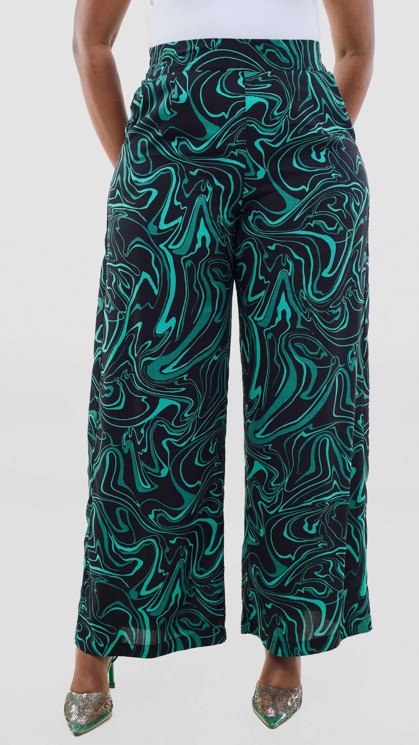 Vivo Samira Pants - Black / Green Print