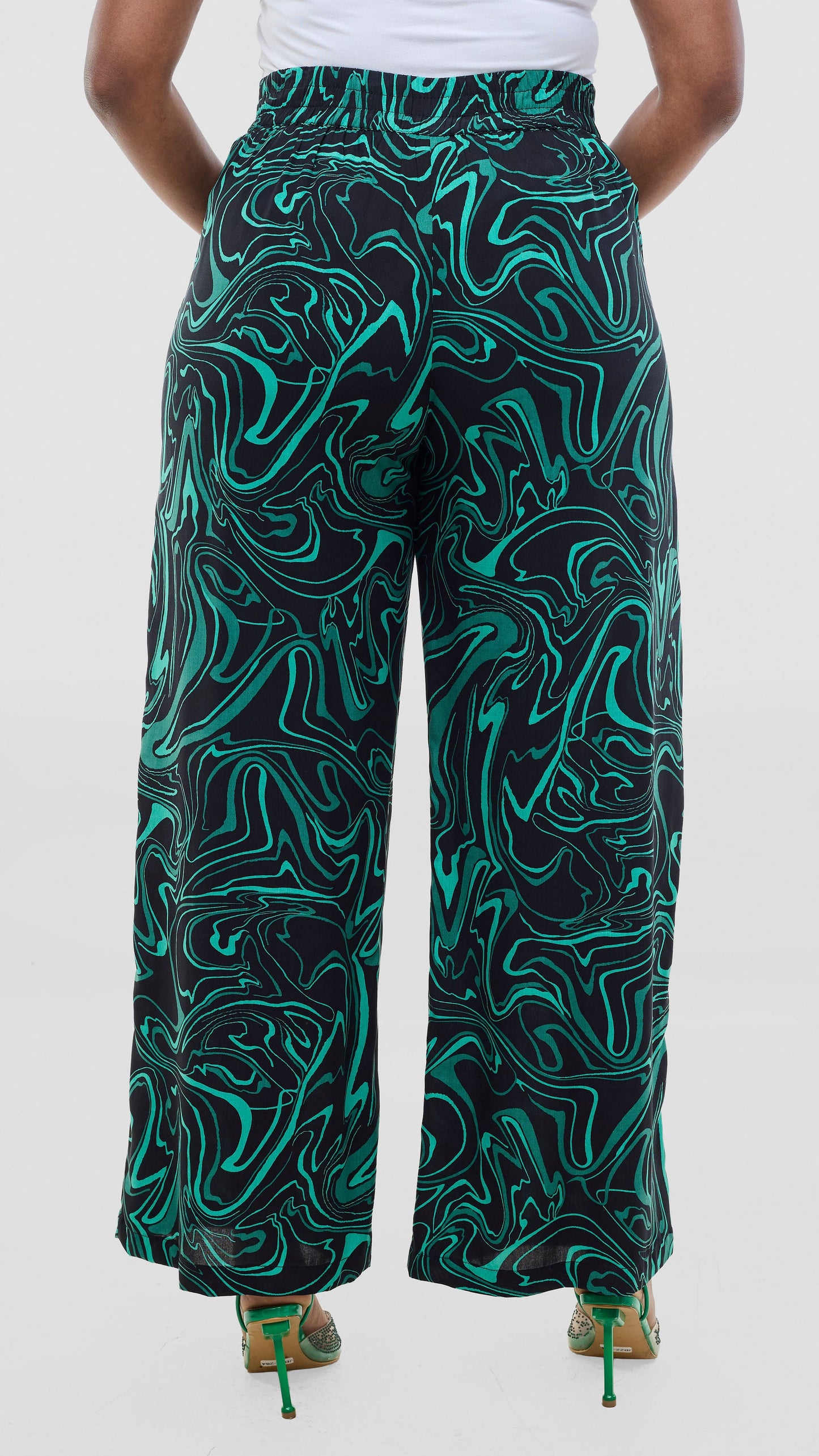 Vivo Samira Pants - Black / Green Print
