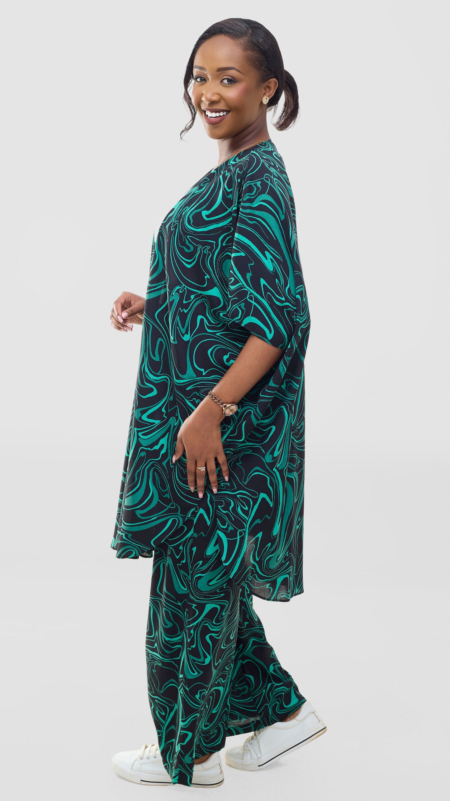 Vivo Samira Pants - Black / Green Print