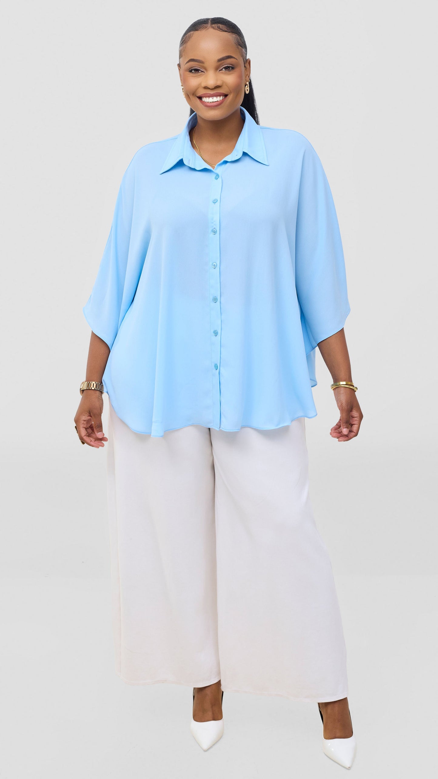 Vivo Iyana Cape Top - Light Blue