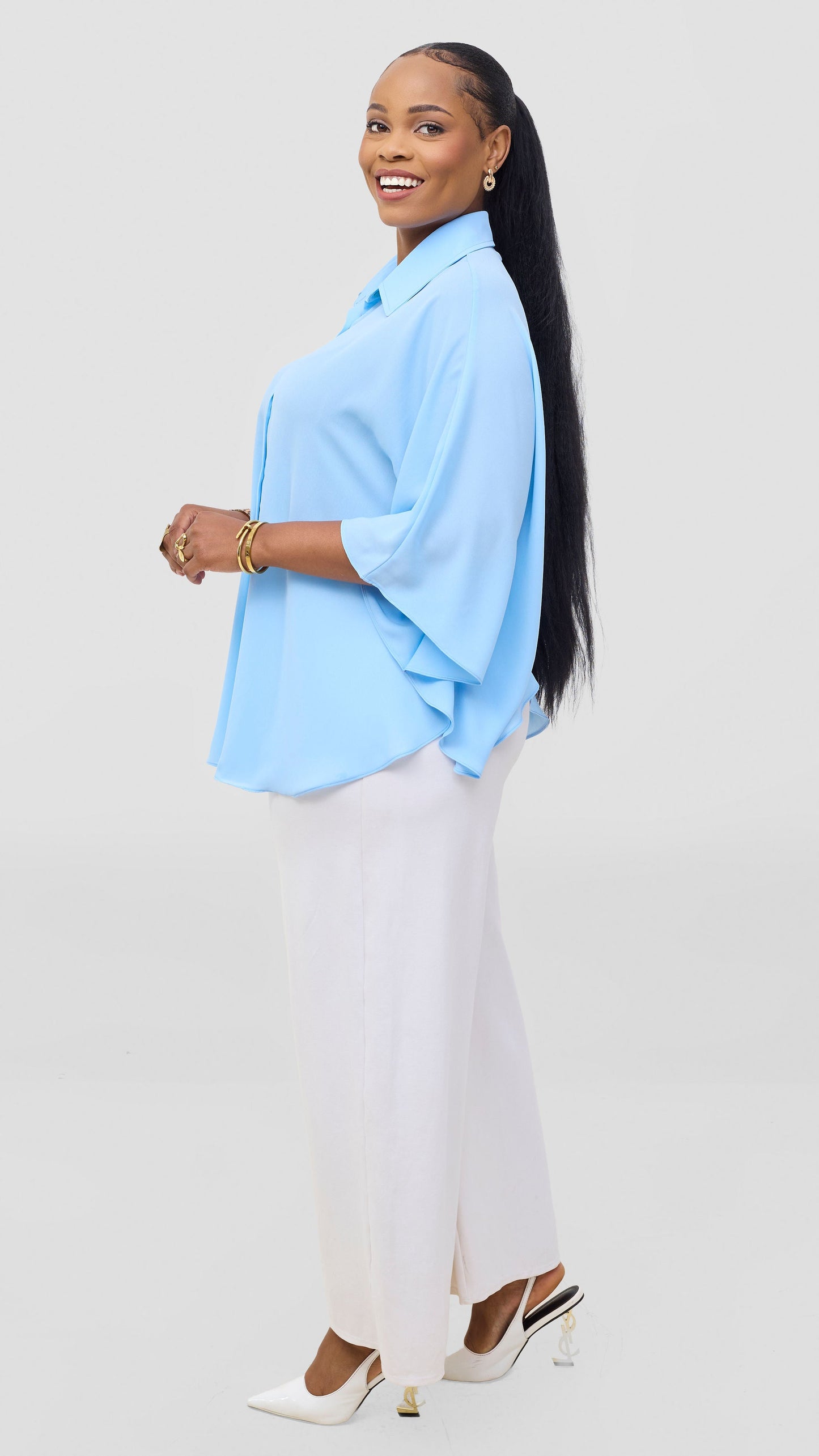 Vivo Iyana Cape Top - Light Blue