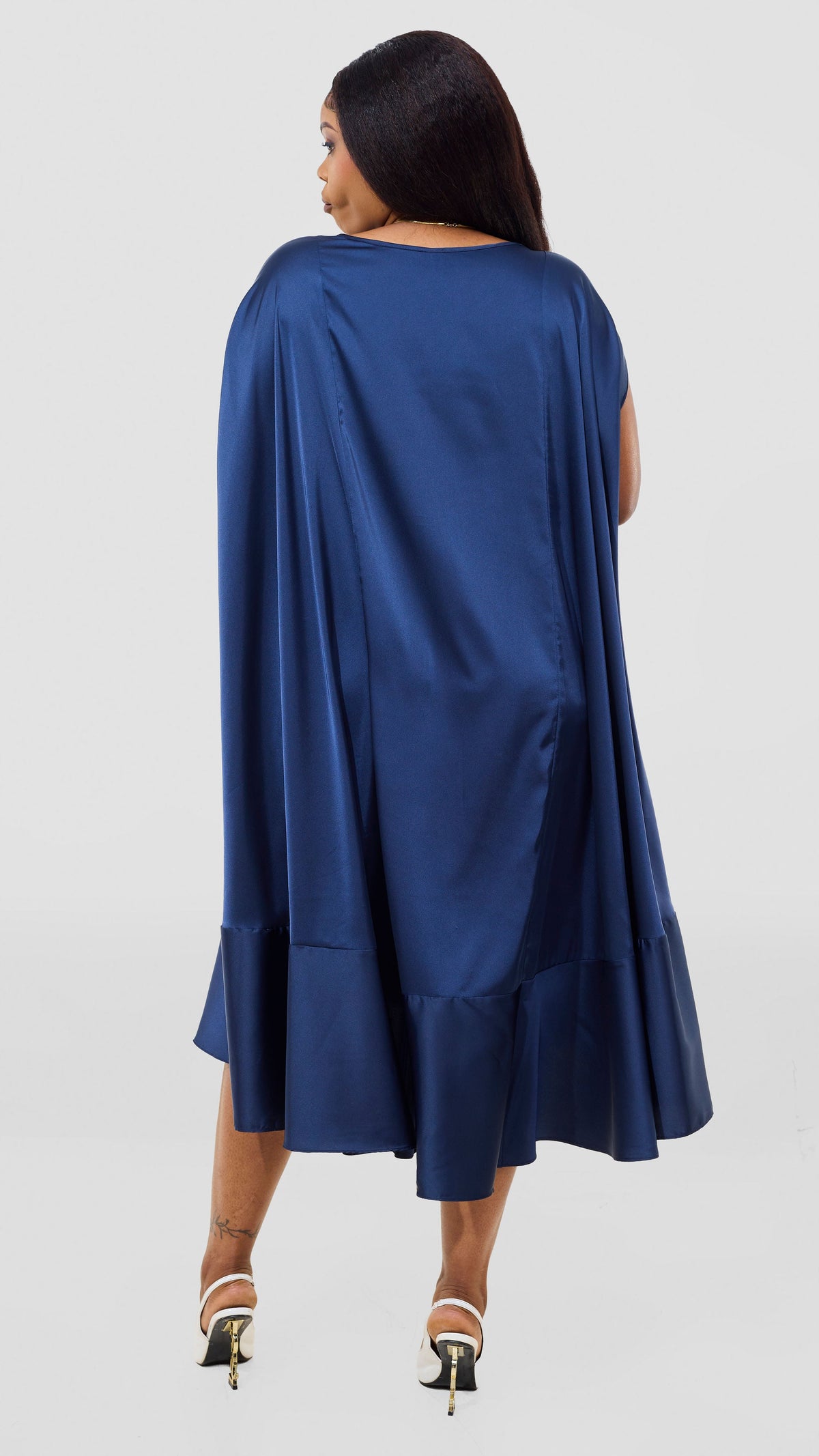 Vivo Samira Cape Dress - Navy