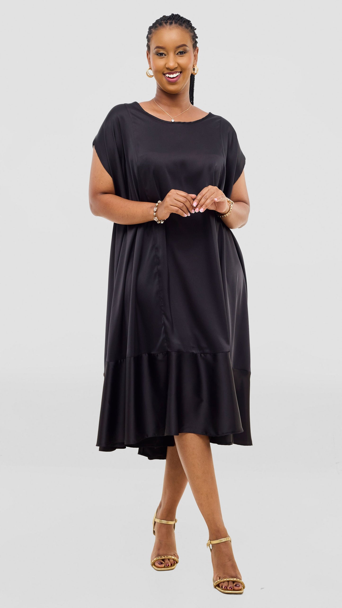 Vivo Samira Cape Dress - Black