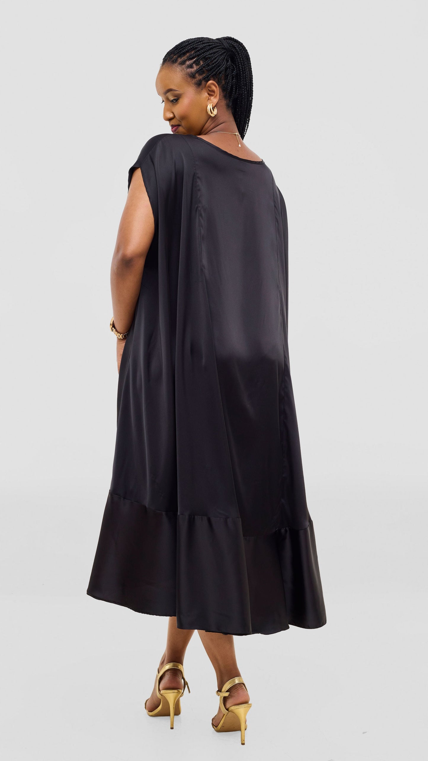 Vivo Samira Cape Dress - Black
