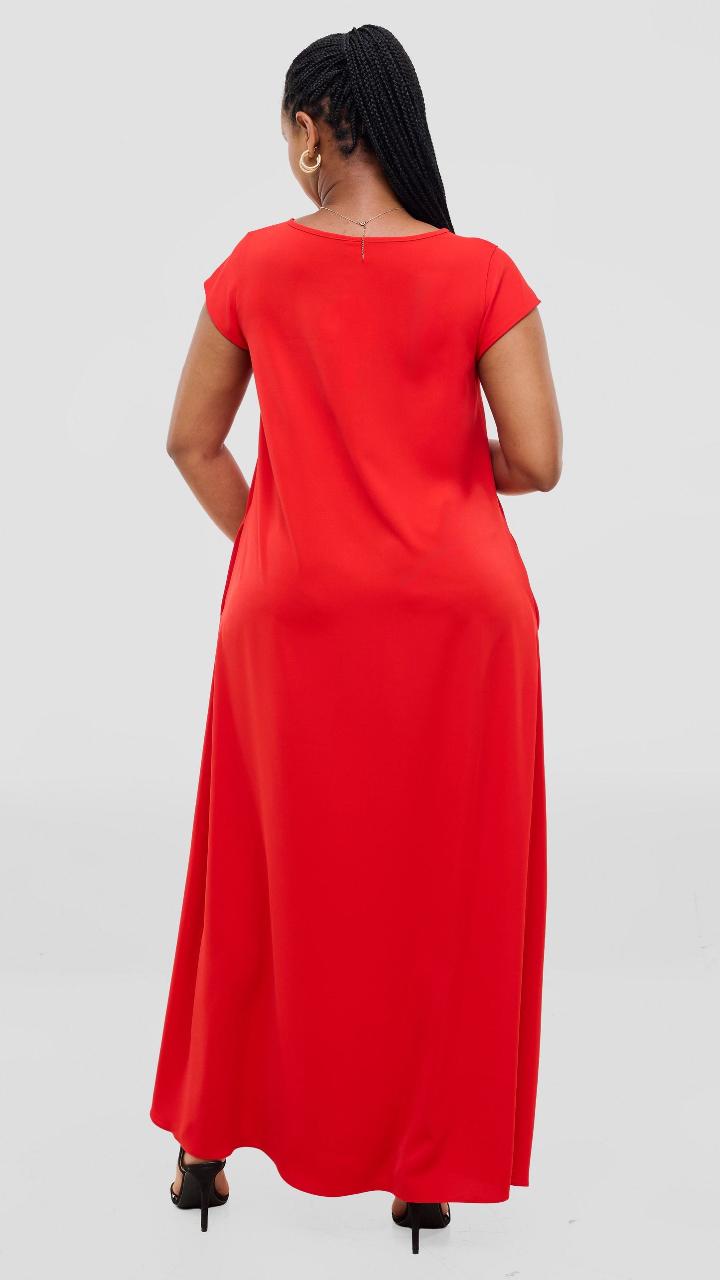Vivo Sakari Cap Sleeve Maxi Dress - Red