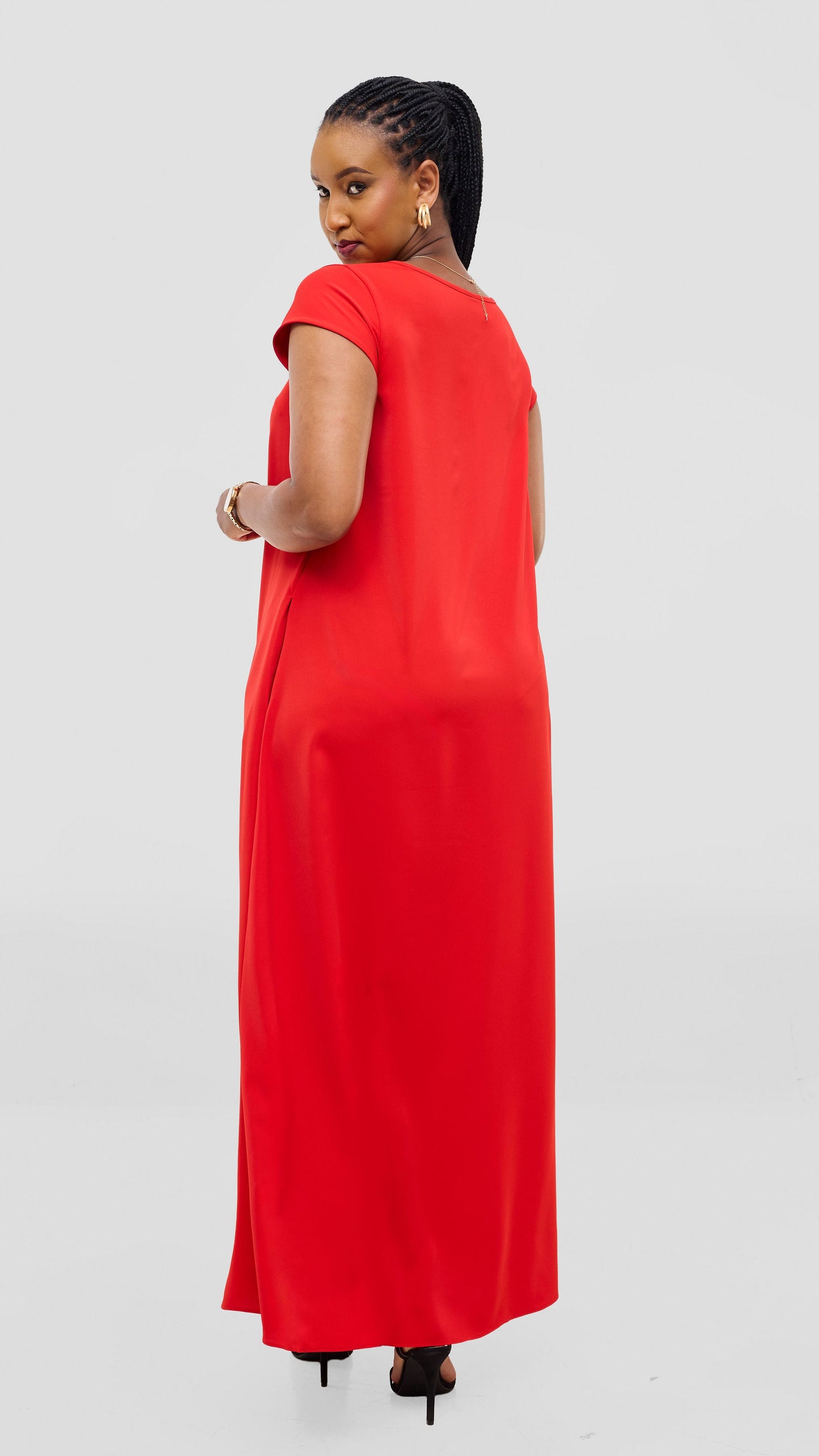Vivo Sakari Cap Sleeve Maxi Dress - Red