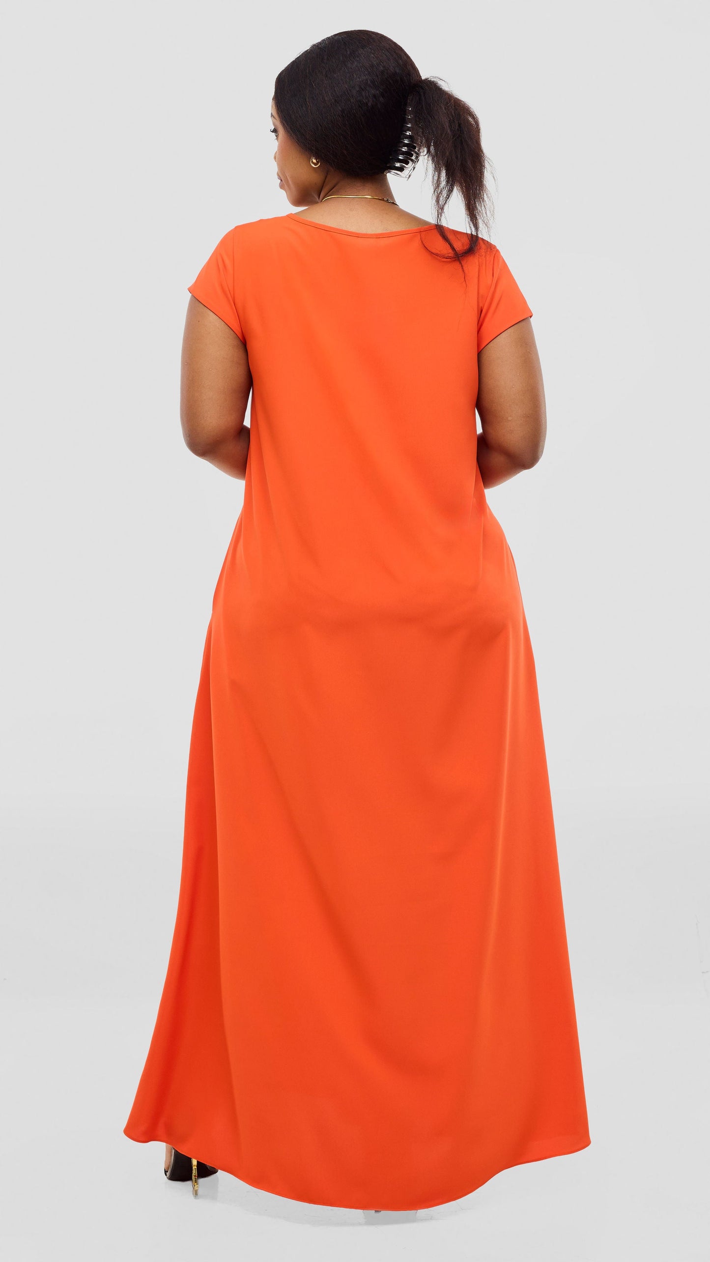 Vivo Sakari Cap Sleeve Maxi Dress - Orange