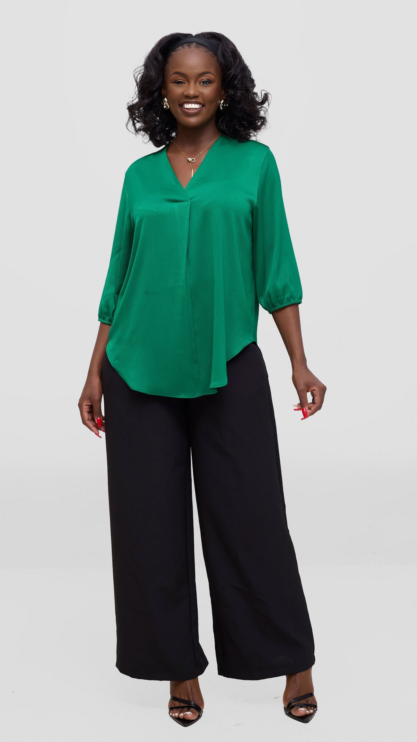 Vivo Dua Shirt In Satin - Green