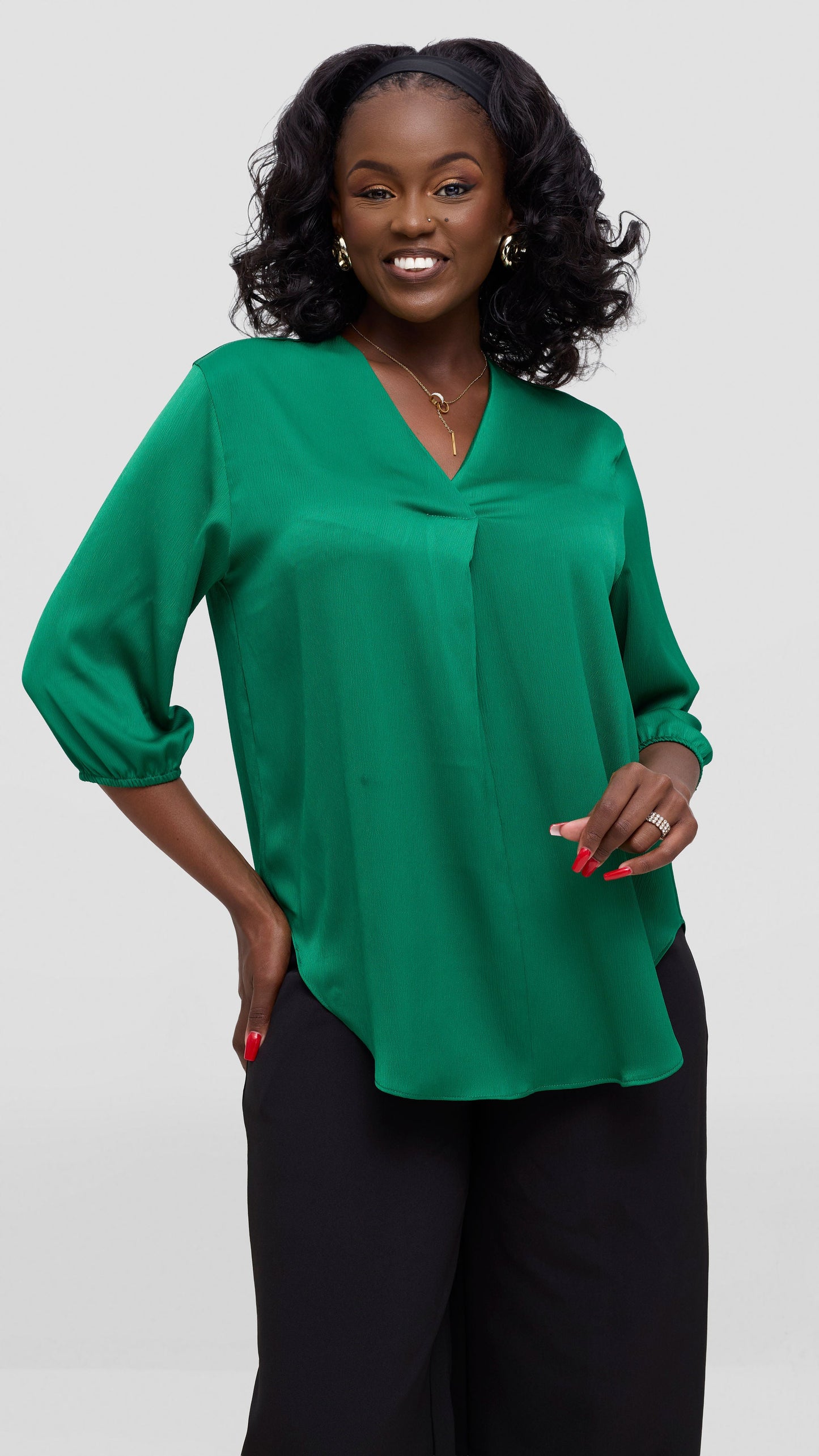 Vivo Dua Shirt In Satin - Green