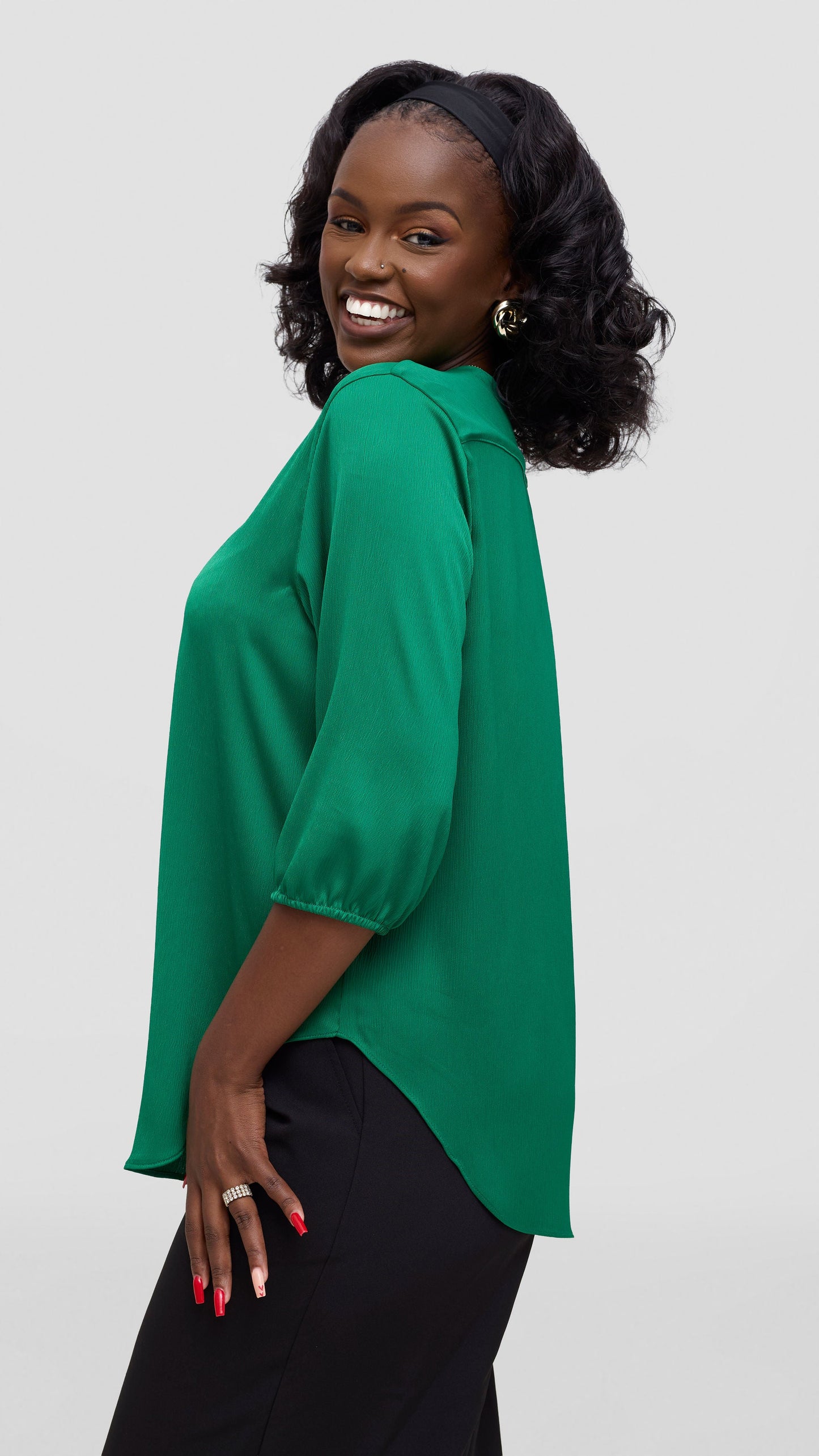 Vivo Dua Shirt In Satin - Green