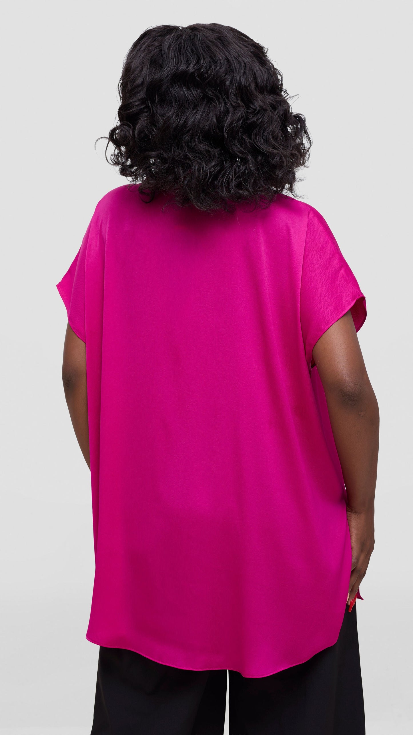 Vivo Takali Tunic Top In Satin - Magenta