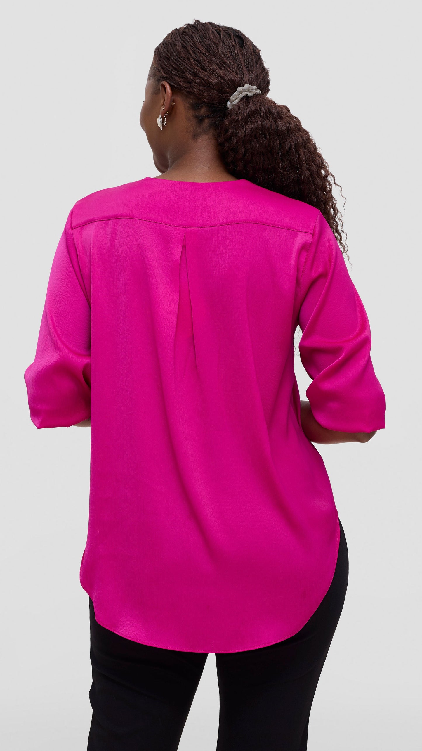 Vivo Dua Shirt In Satin - Magenta