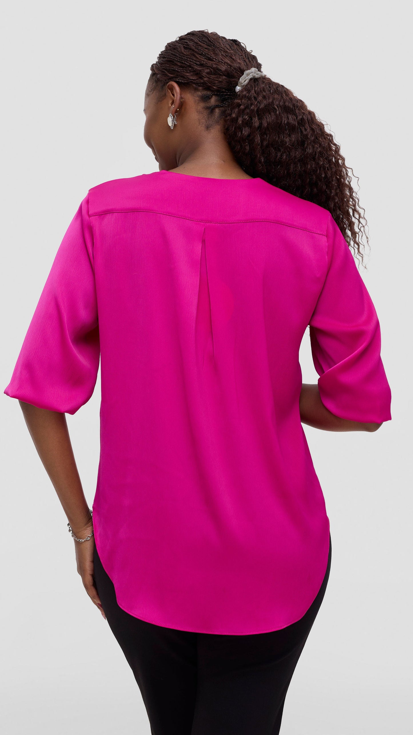 Vivo Dua Shirt In Satin - Magenta