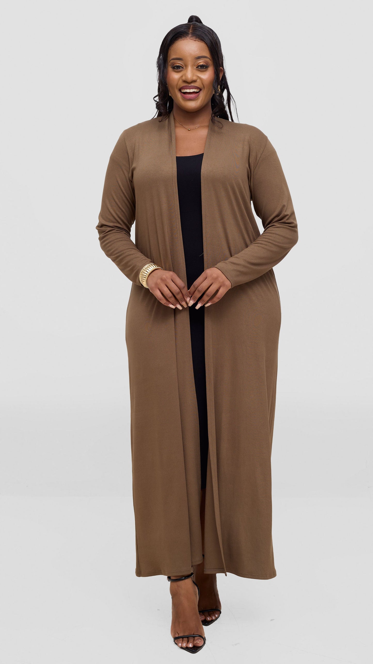 Vivo Basic Leila Maxi Waterfall In Jersey -Dark Tan