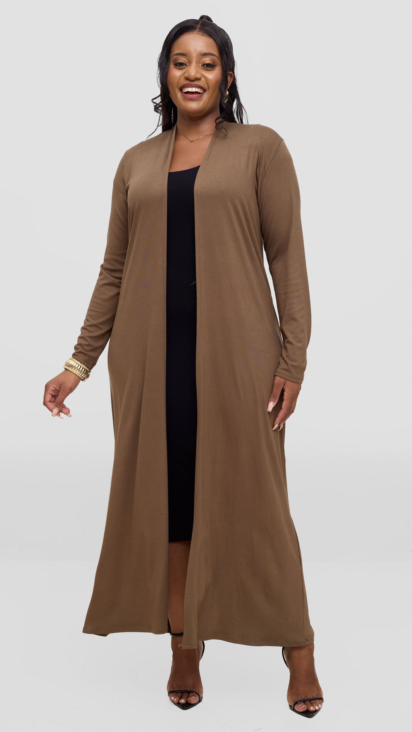 Vivo Basic Leila Maxi Waterfall In Jersey -Dark Tan