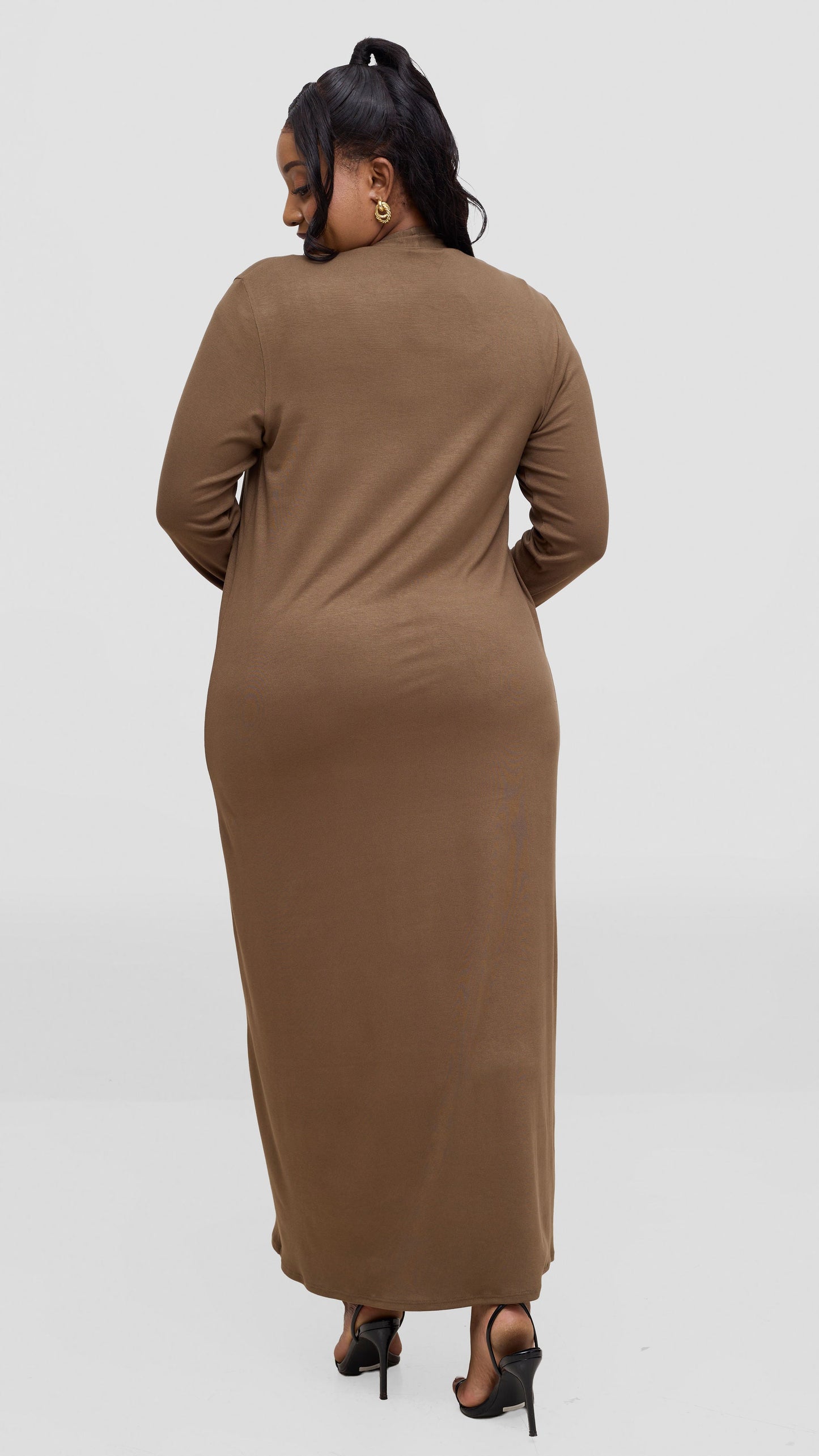 Vivo Basic Leila Maxi Waterfall In Jersey -Dark Tan