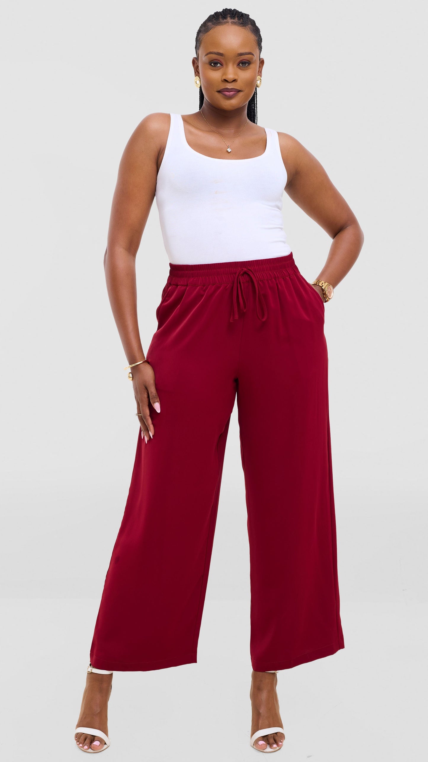 Vivo Wastani Drawstring Pants - Maroon
