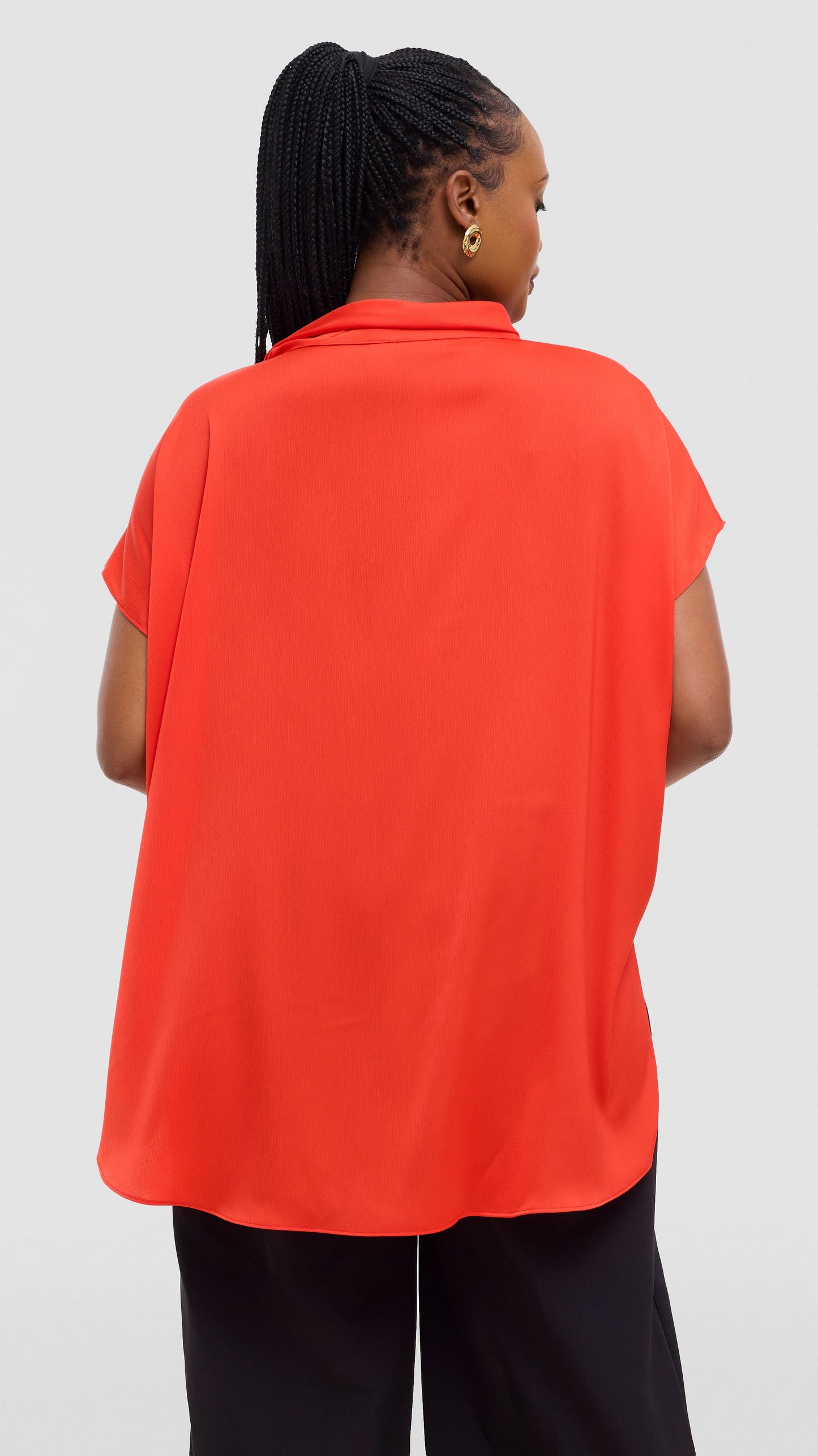 Vivo Takali Tunic Top In Satin - Orange