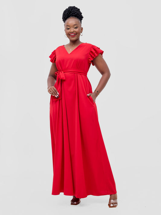 Vivo Nasinka A-line Maxi Dress - Red