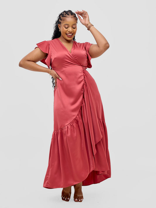Vivo Hanabi Wrap Maxi Dress - Dark Rust