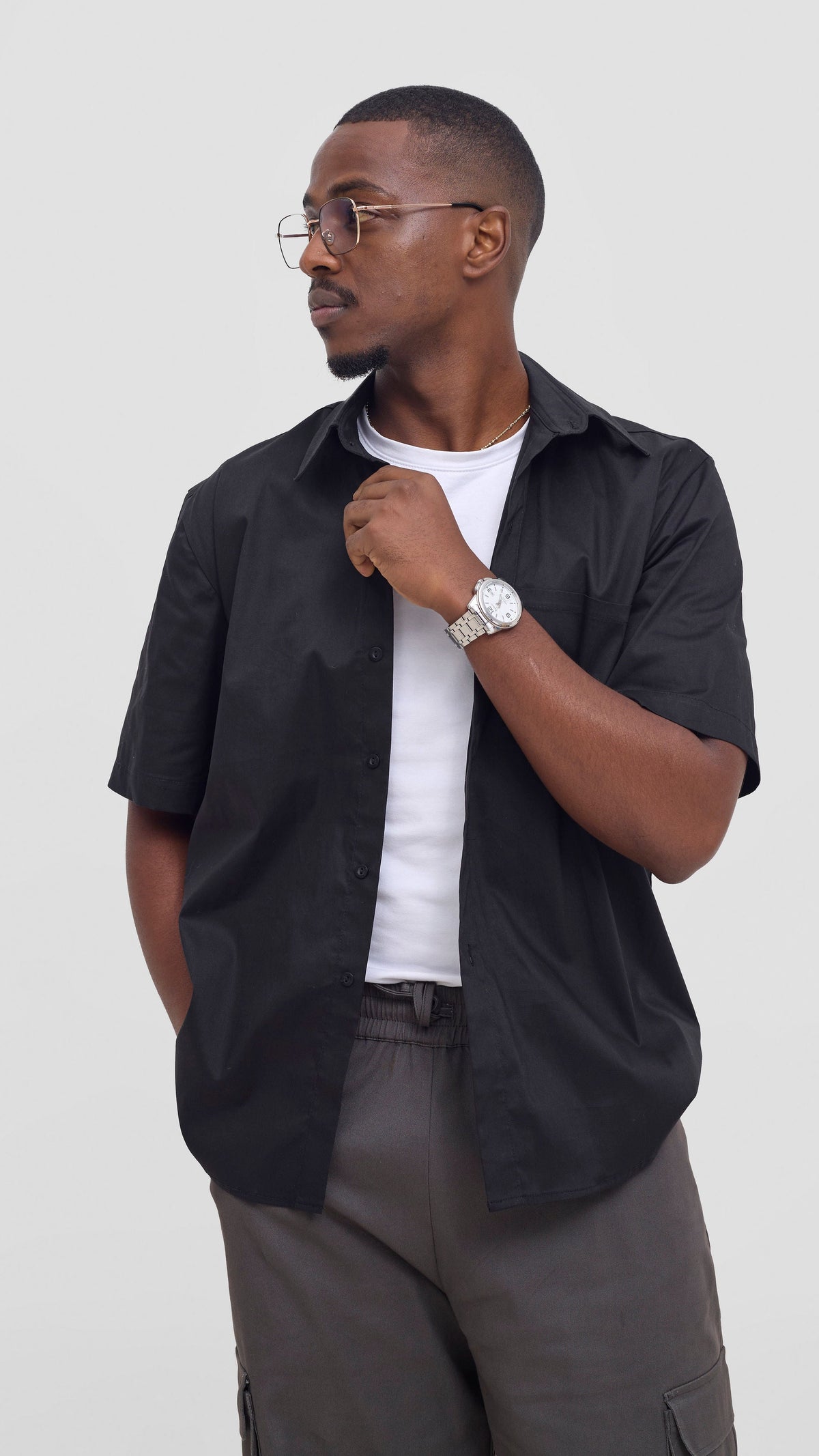 Shiv & Shikie X Safari Short Sleeve Shirt - Black
