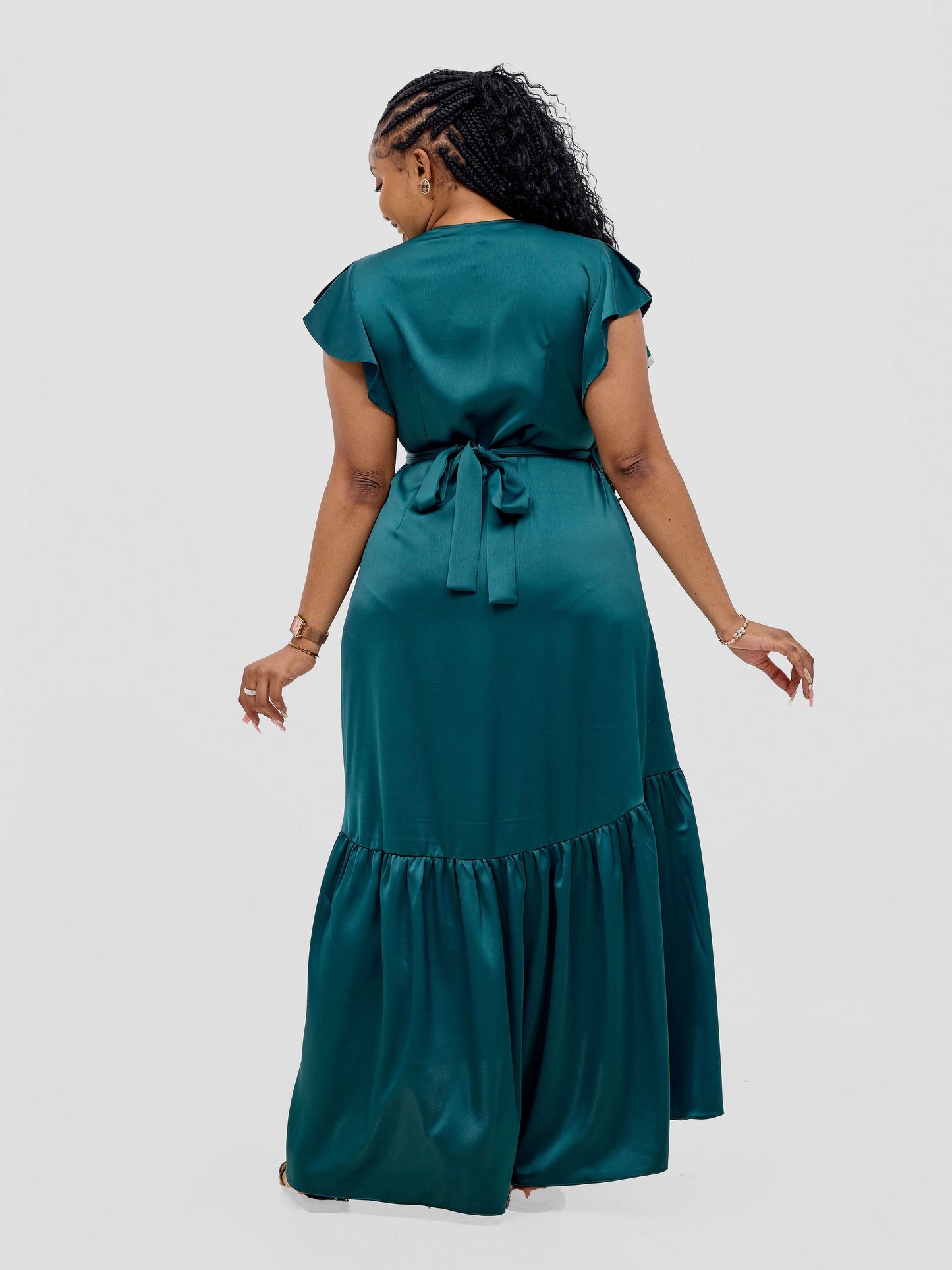 Vivo Hanabi Wrap Maxi Dress - Dark Green