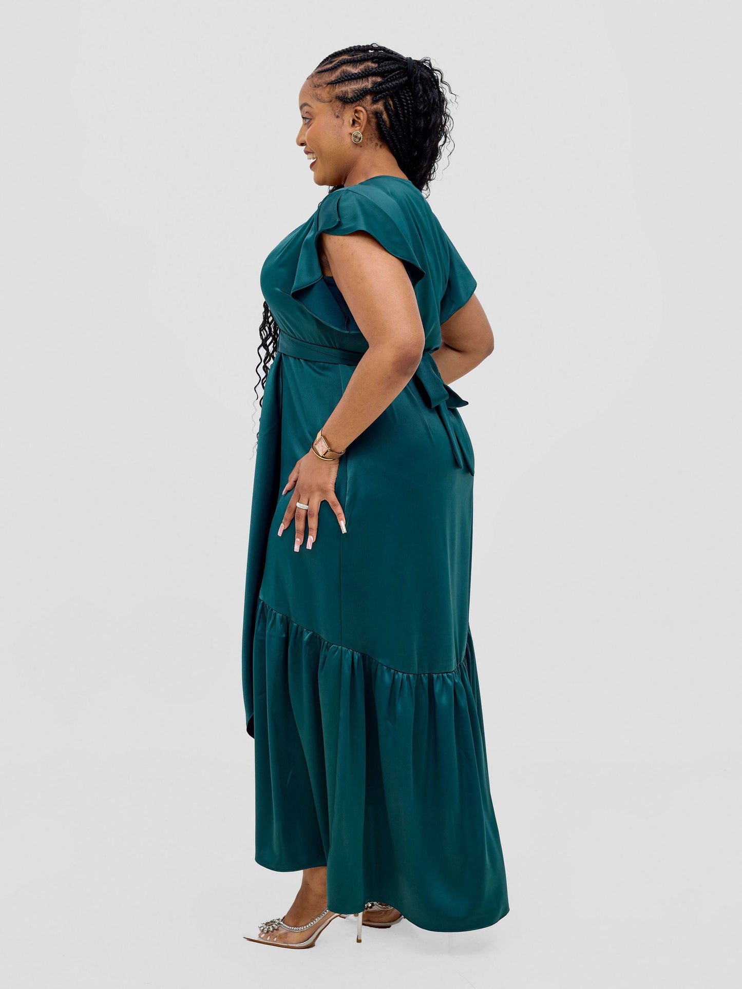 Vivo Hanabi Wrap Maxi Dress - Dark Green