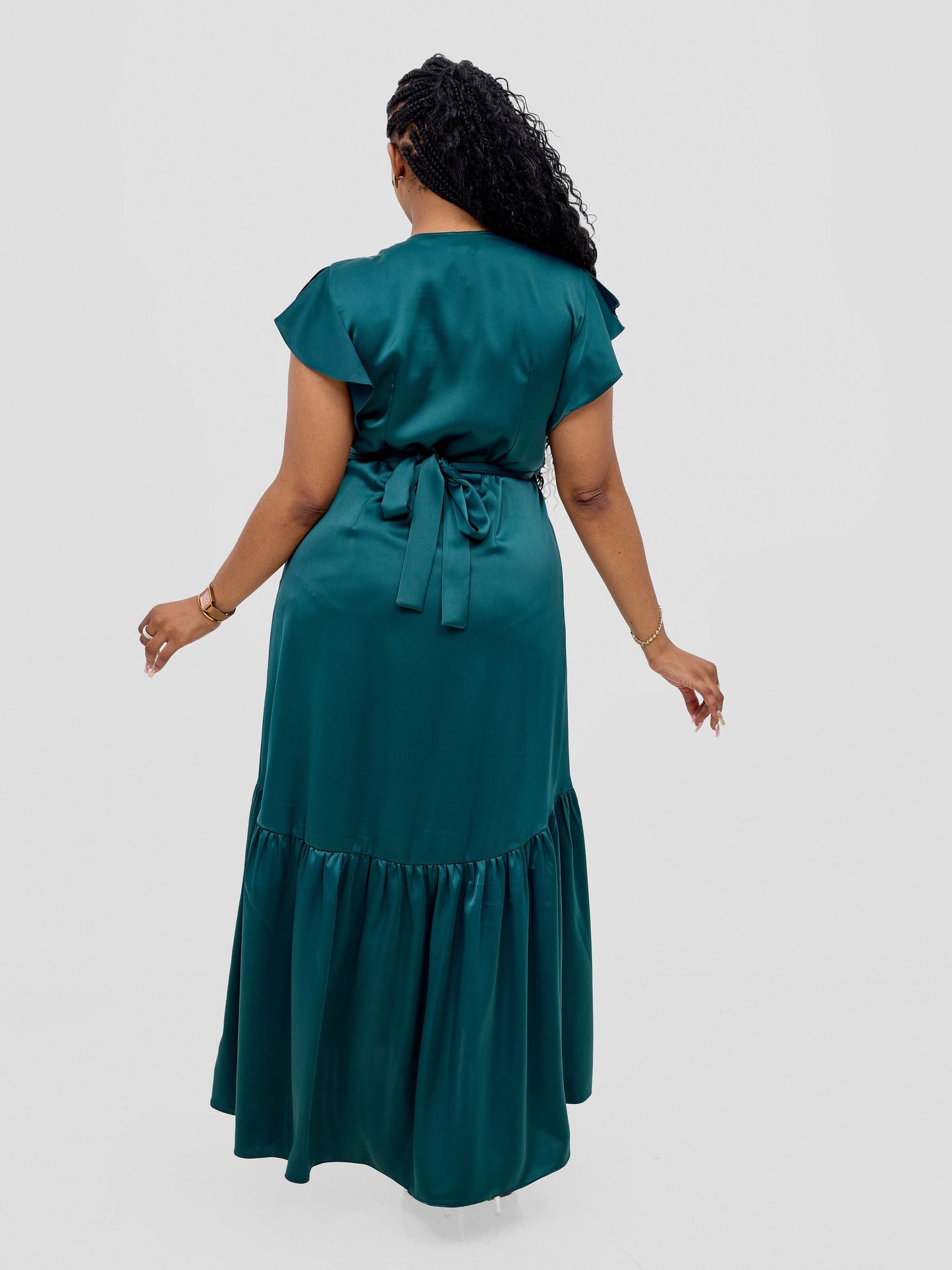 Vivo Hanabi Wrap Maxi Dress - Dark Green