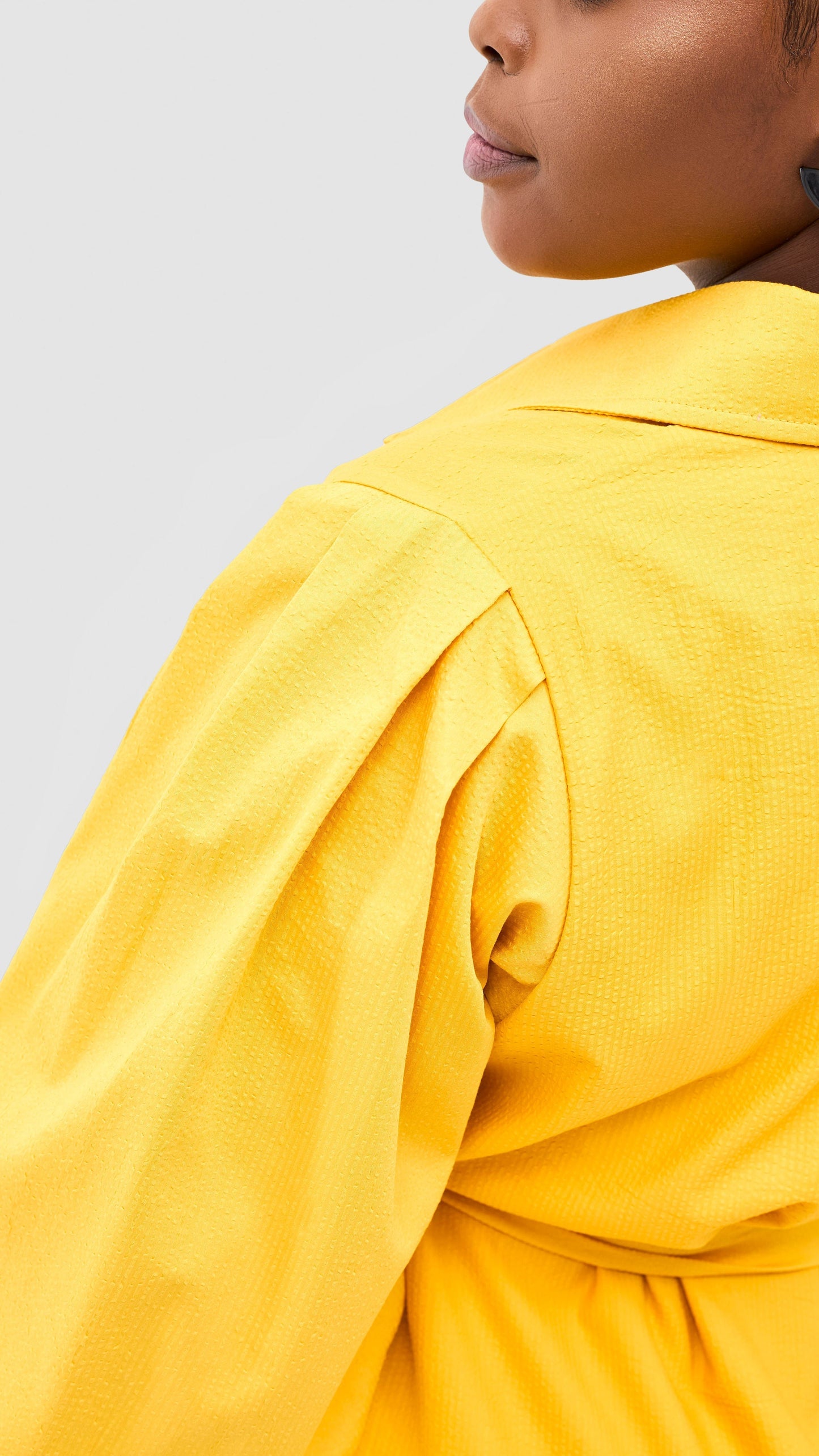 Safari Naledi 3/4 Sleeve Tent Dress - Yellow Puff Stripes