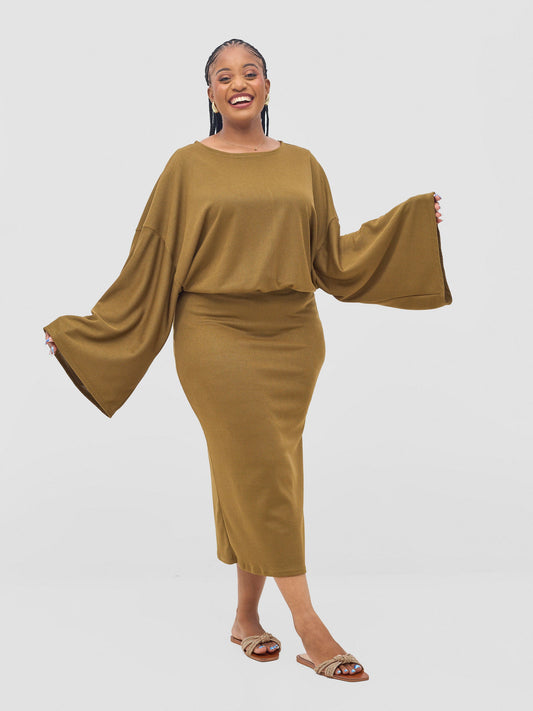 Vivo Safa Drawstring Wide Top - Light Olive