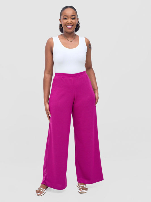 Vivo Rema Straight Leg Pants - Fushcia