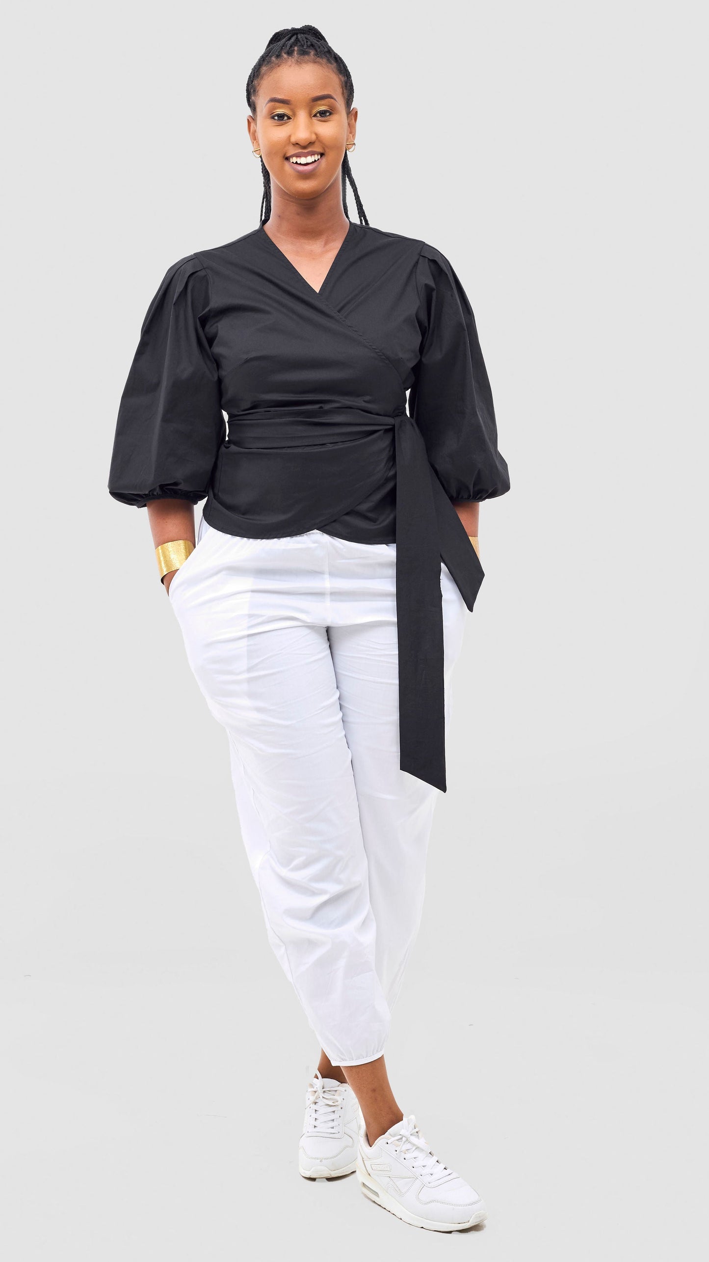 Safari Naledi Wrap Top - Black