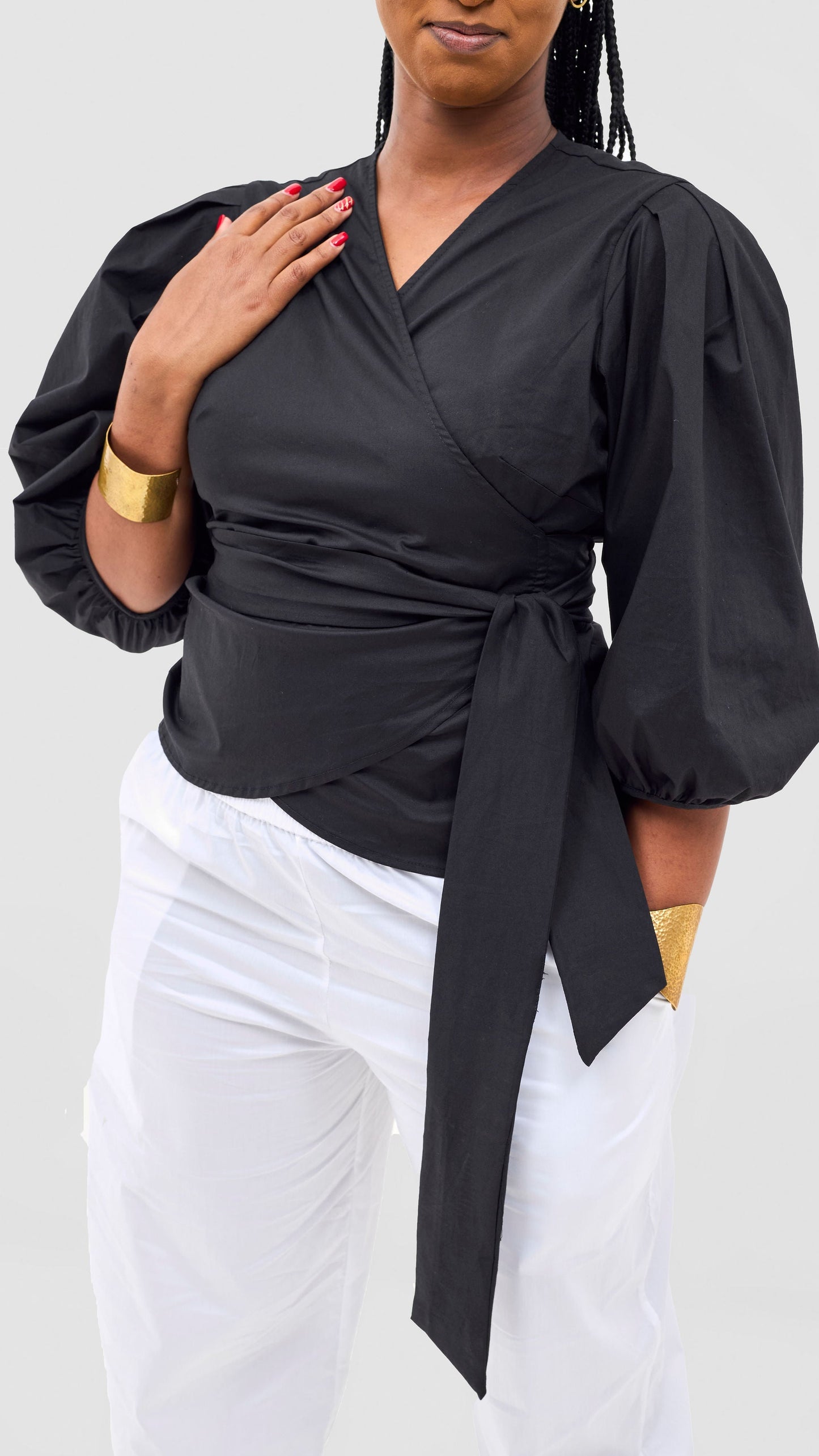 Safari Naledi Wrap Top - Black