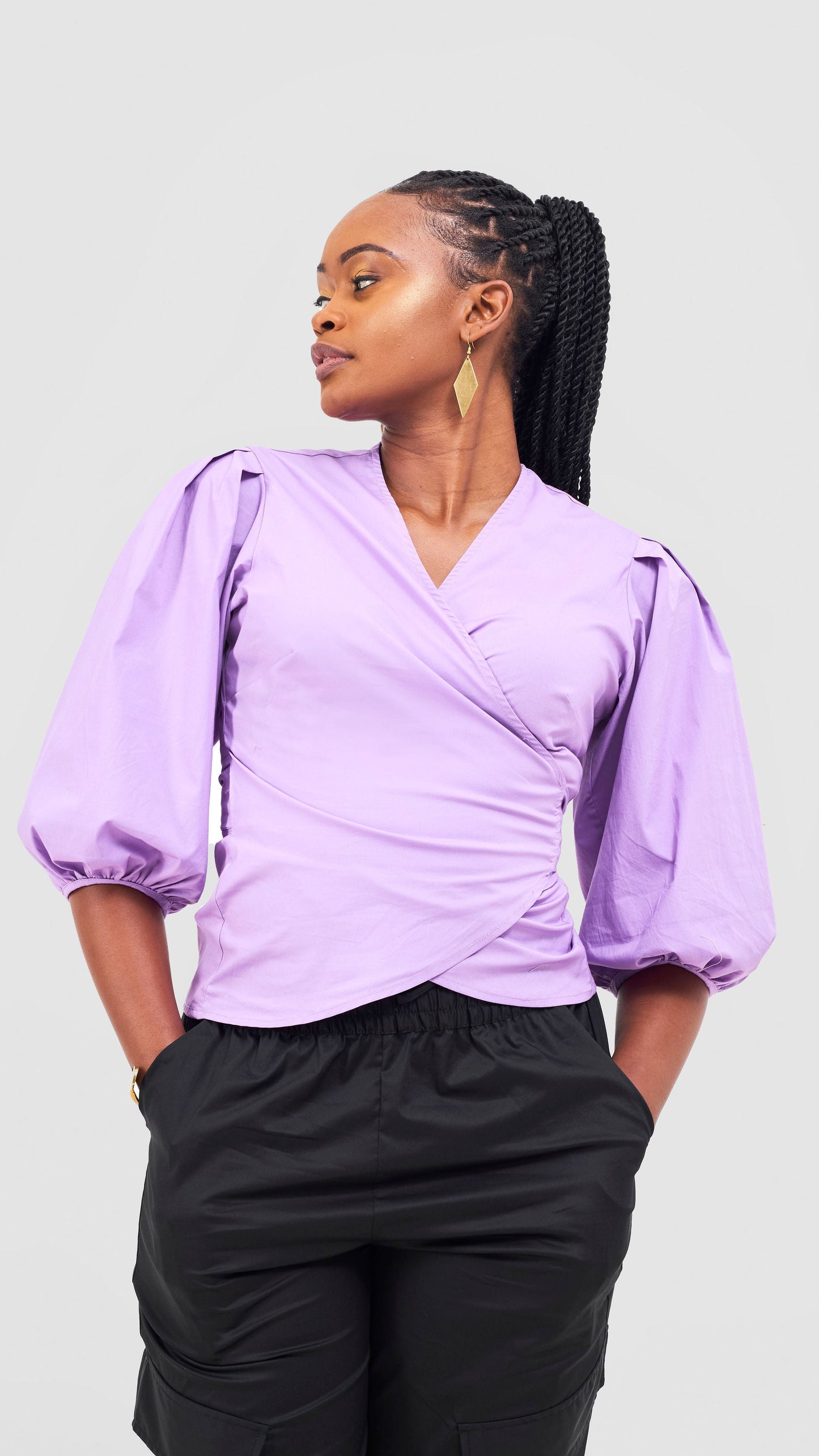 Safari Naledi Wrap Top - Purple
