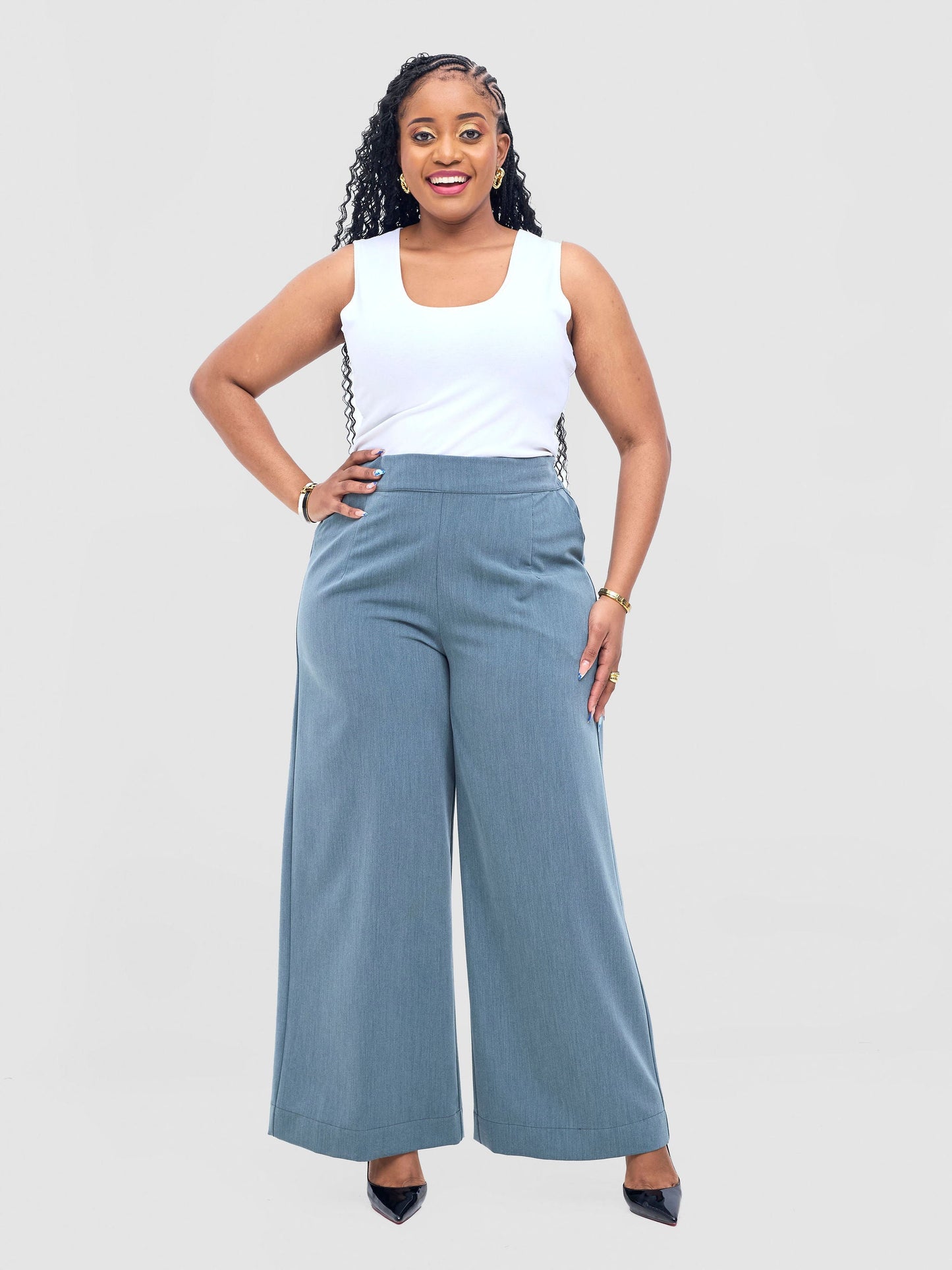 Vivo Niari Full Length Pants - Dusty Green