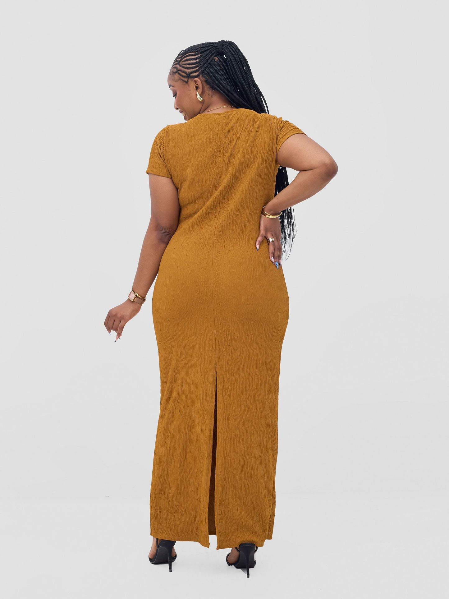 Vivo Kaisa Short Sleeve Maxi Bodycon - Mustard