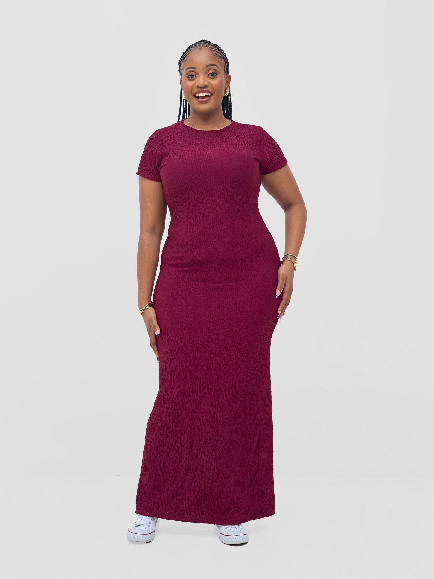 Vivo Kaisa Short Sleeve Maxi Bodycon - Maroon