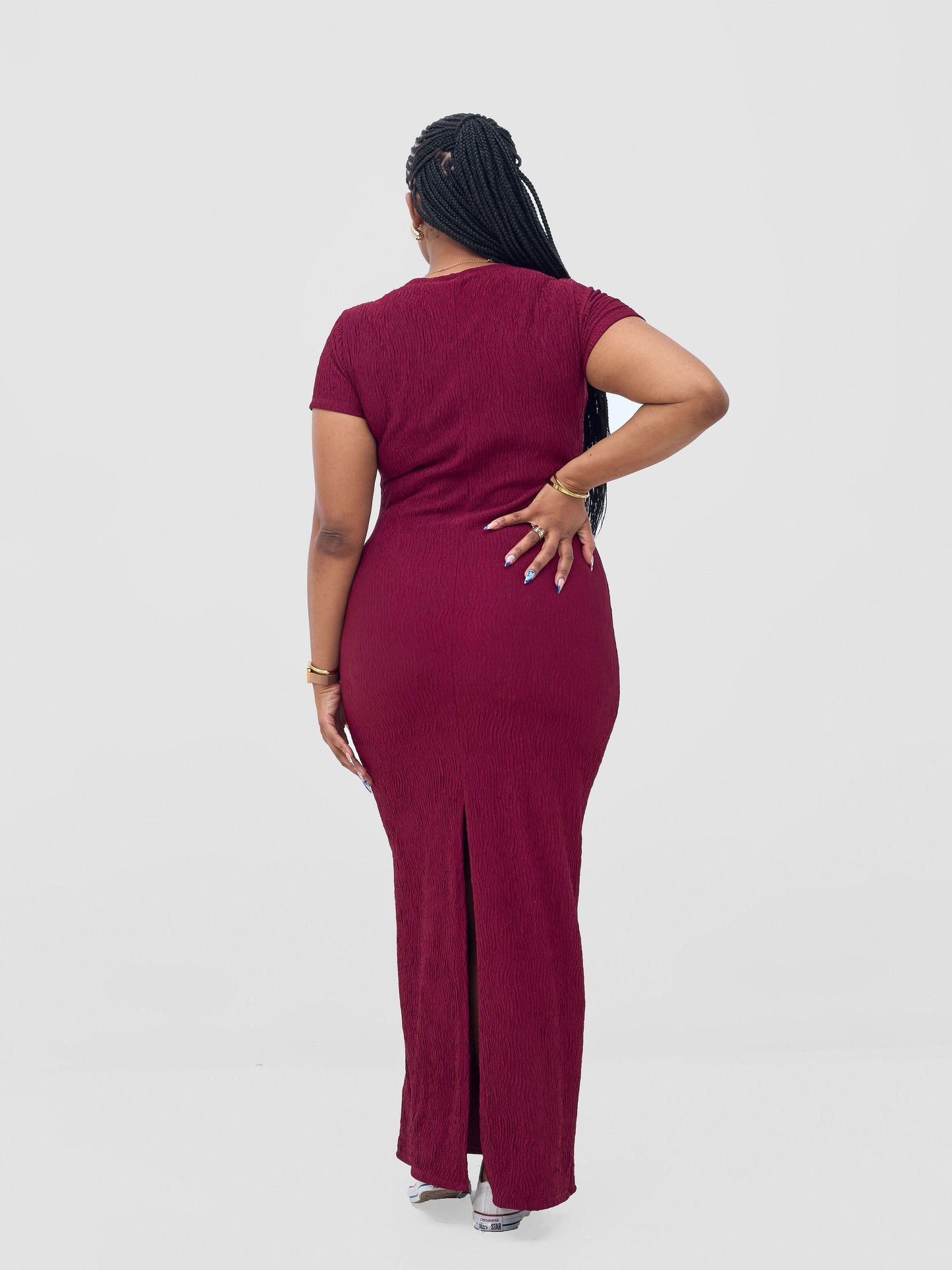Vivo Kaisa Short Sleeve Maxi Bodycon - Maroon