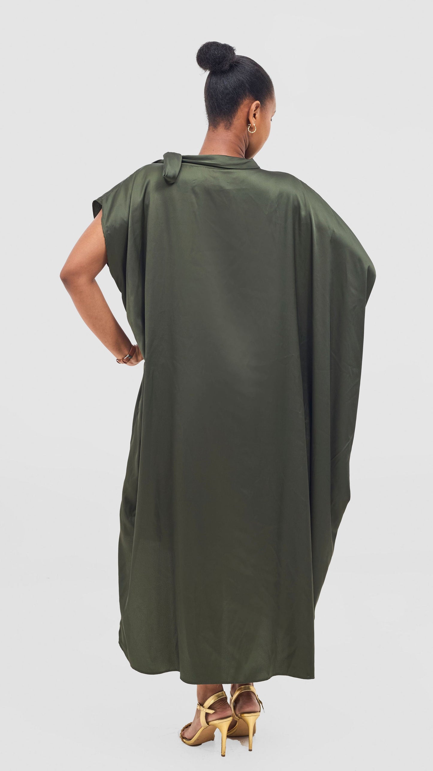 Vivo Takali Asymmetrical Midi Length Kaftan - Hunters