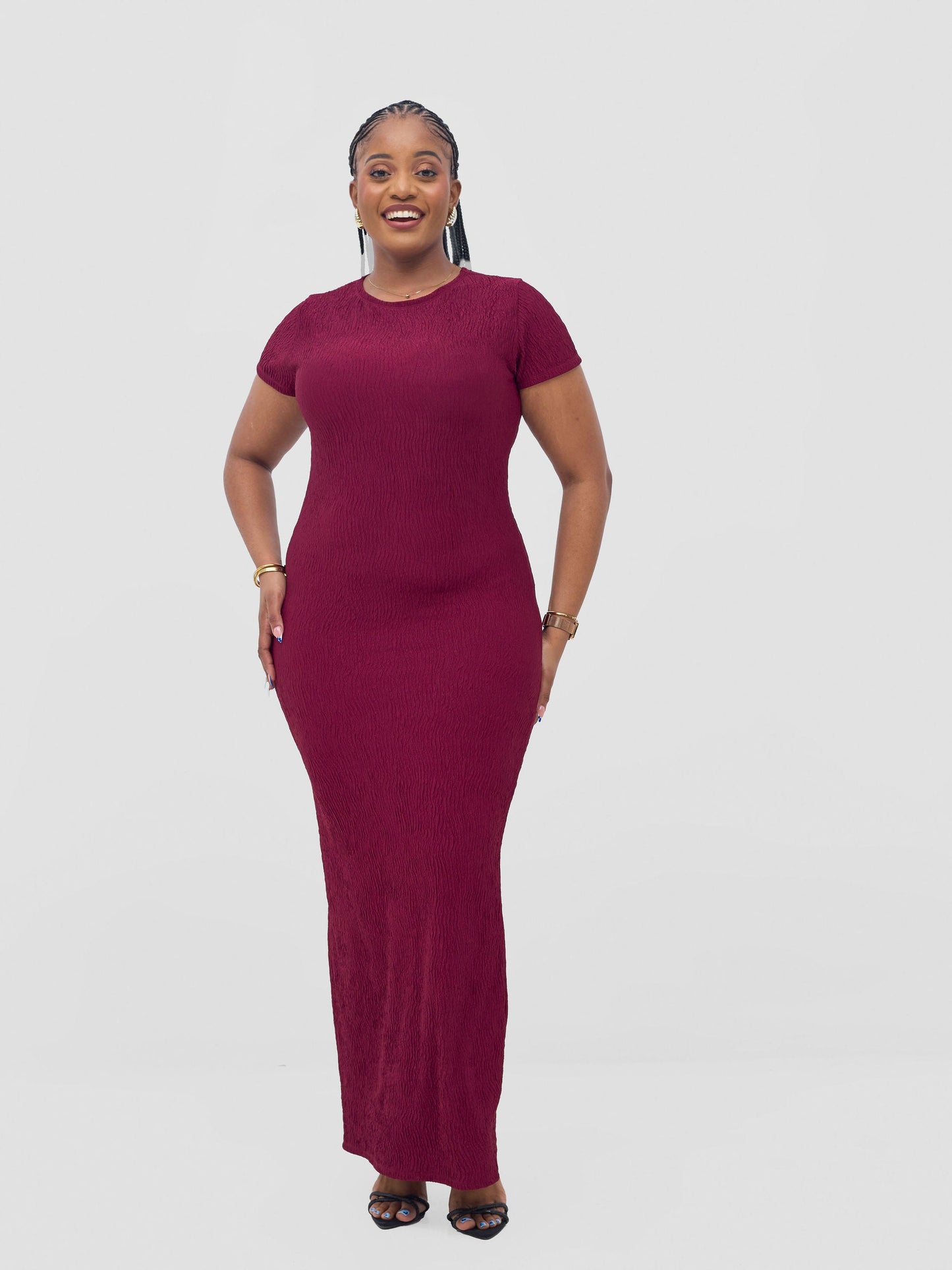 Vivo Kaisa Short Sleeve Maxi Bodycon - Maroon