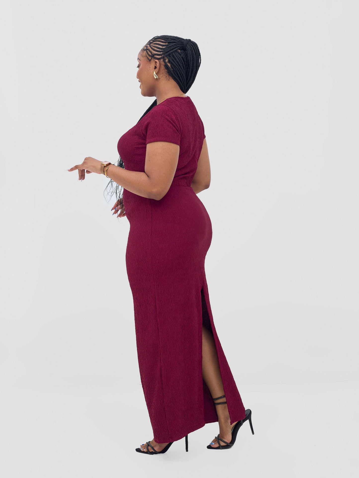 Vivo Kaisa Short Sleeve Maxi Bodycon - Maroon