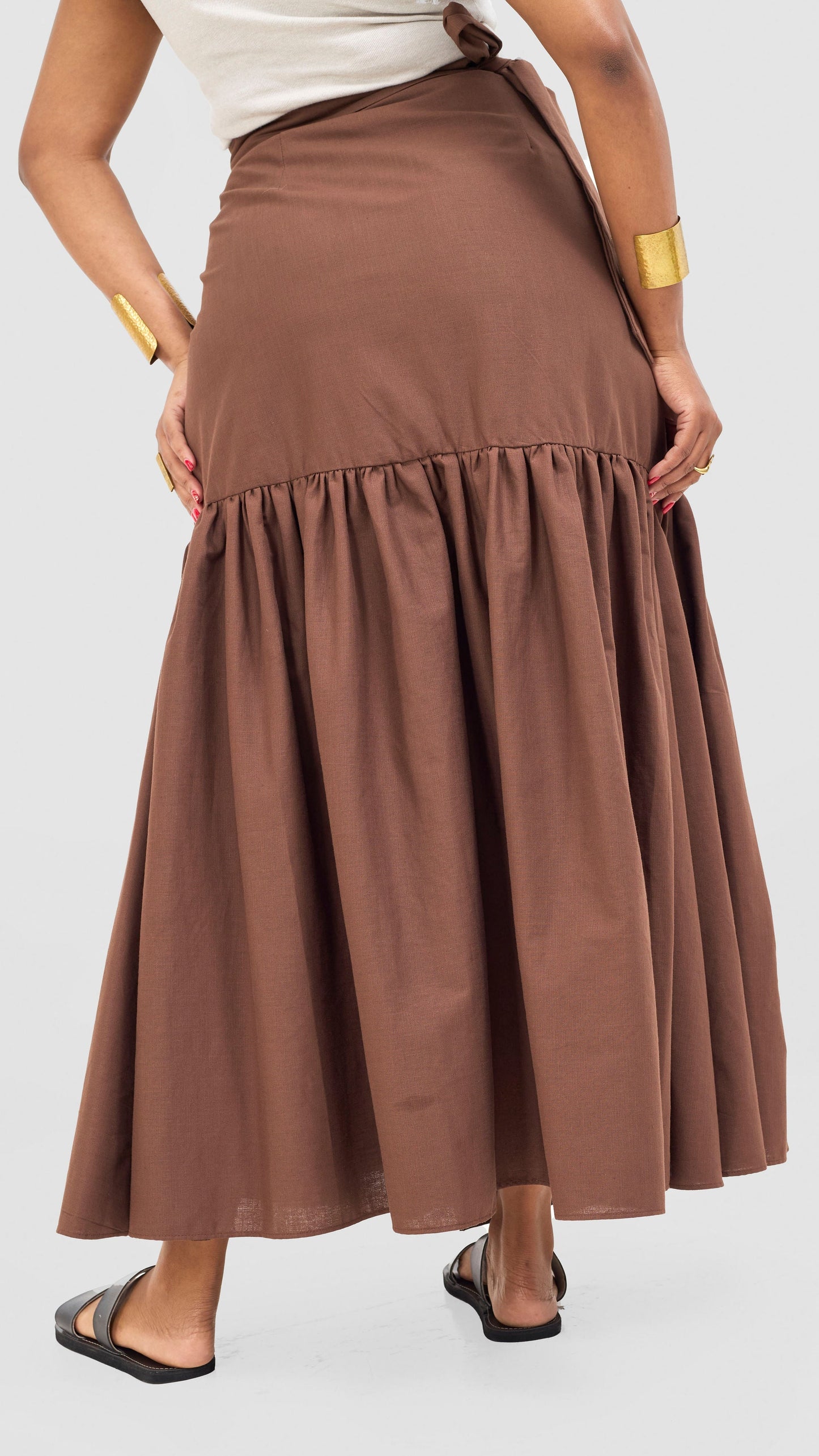 Safari Naledi Gathered Panel Maxi Skirt - Chocolate