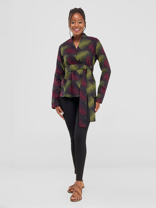 Safari Savannah Kitenge Chinese Collar Shirt - Shama Print