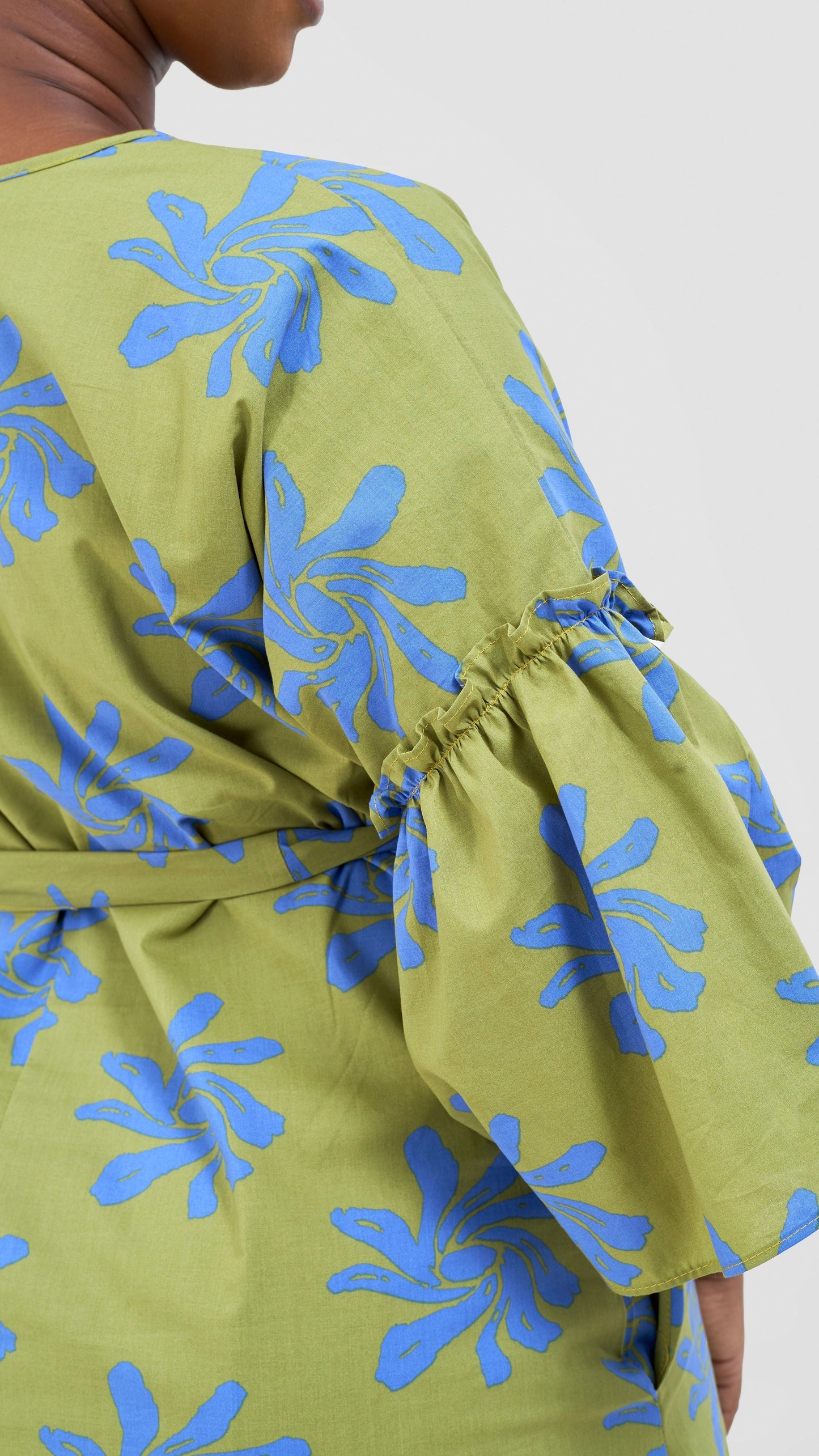 Safari Naledi Flounce Tent Dress - Green / Blue Nale Print