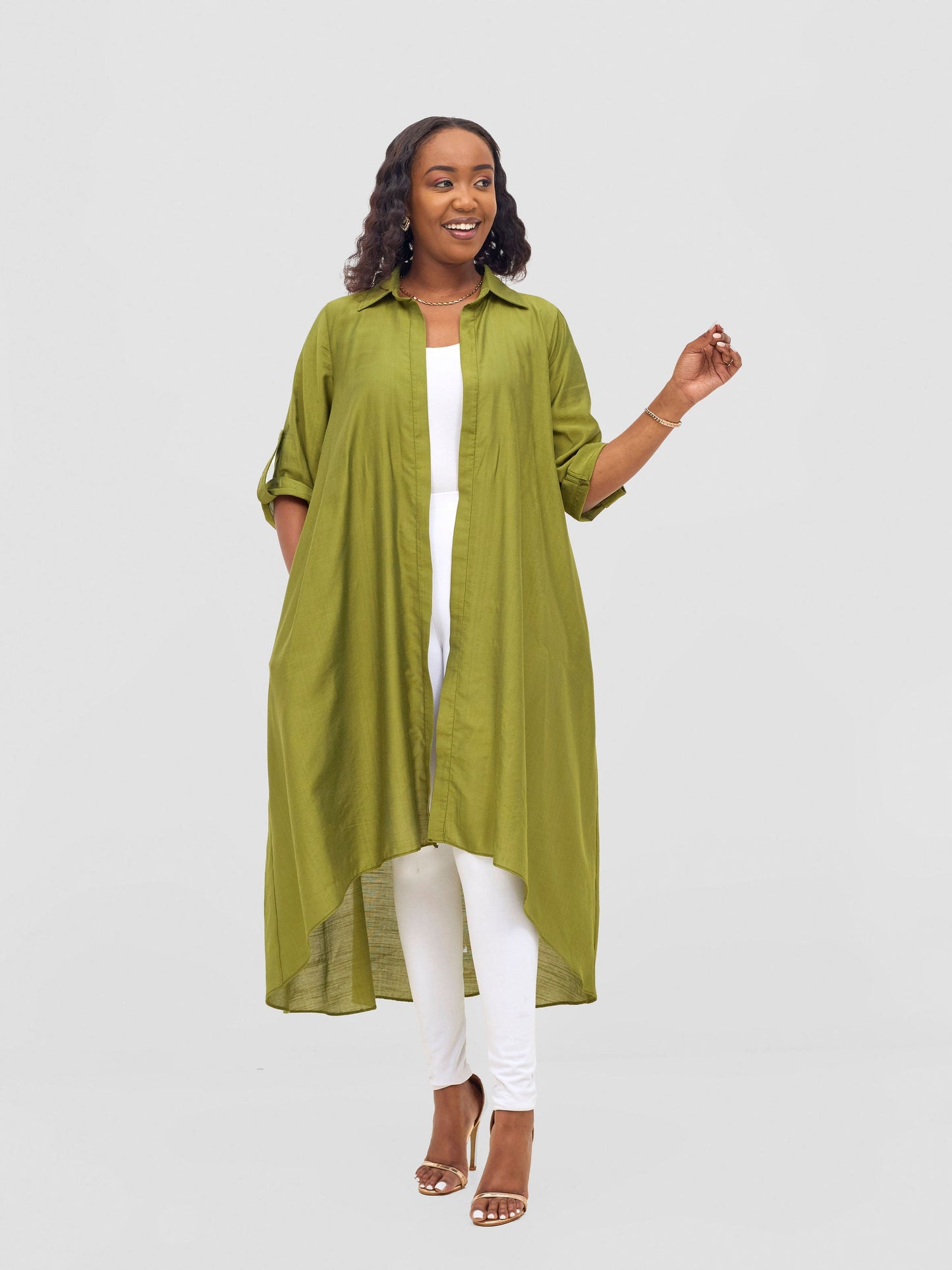 Vivo Ava 3/4 Sleeve Kimono - Dark Olive