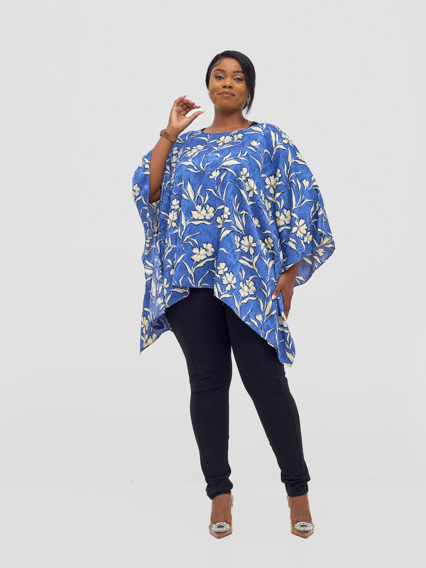 Vivo Ayana Wide Top - Blue / Off-White Hua Print